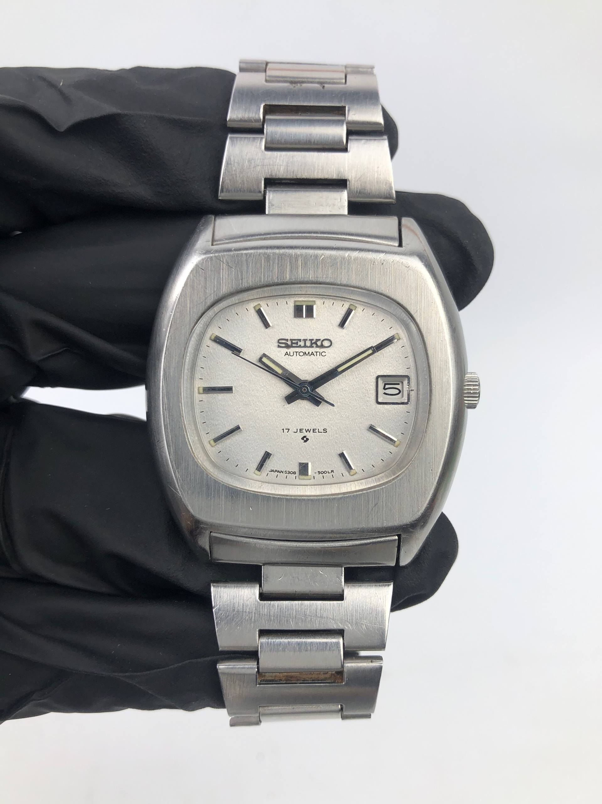 SEIKO AUTOMATIC CUSHION CASE 6308-5000 SILVER DIAL VINTAGE ALL ORIGINAL - Gambar 2
