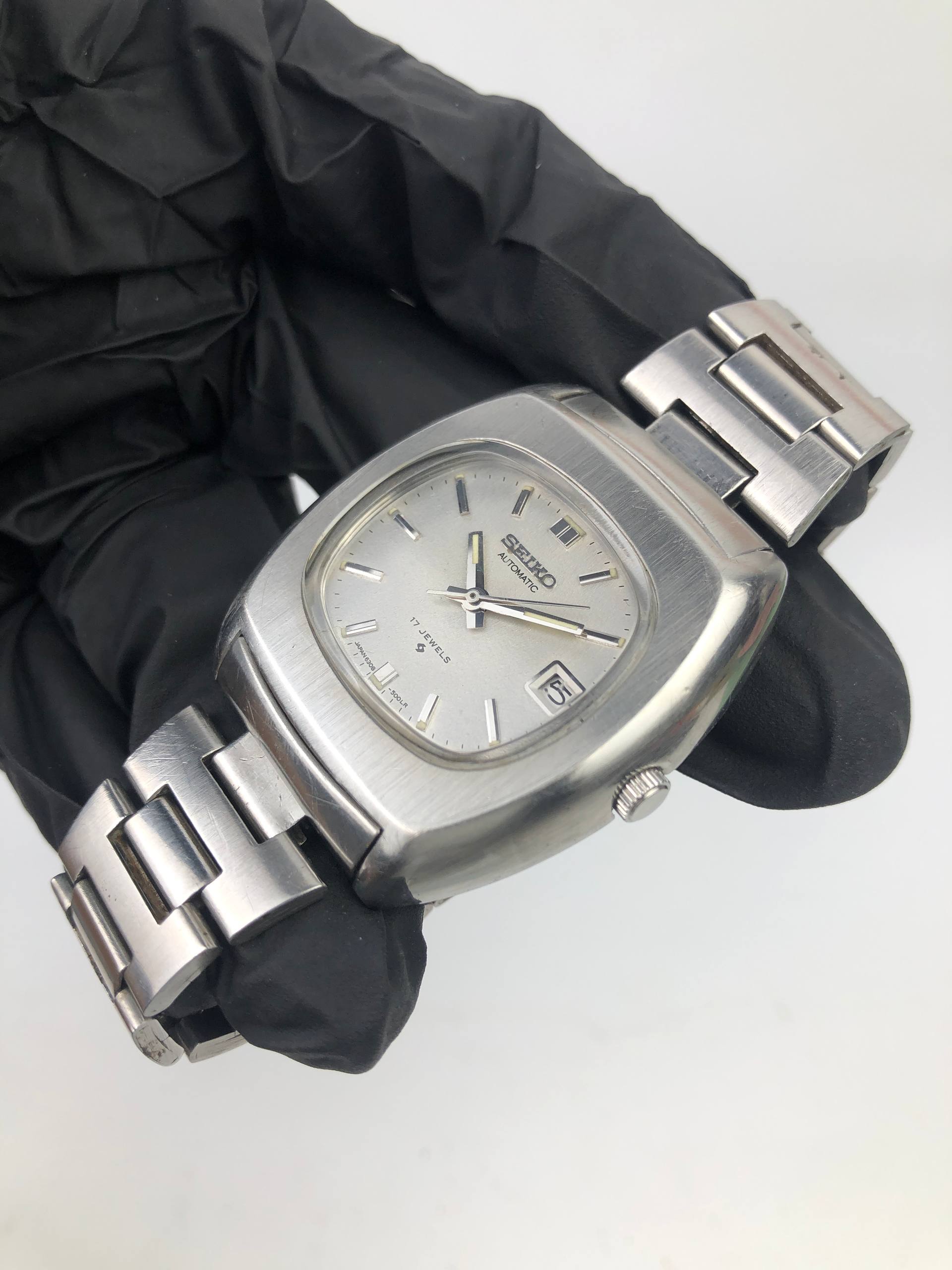 SEIKO AUTOMATIC CUSHION CASE 6308-5000 SILVER DIAL VINTAGE ALL ORIGINAL - Gambar 3