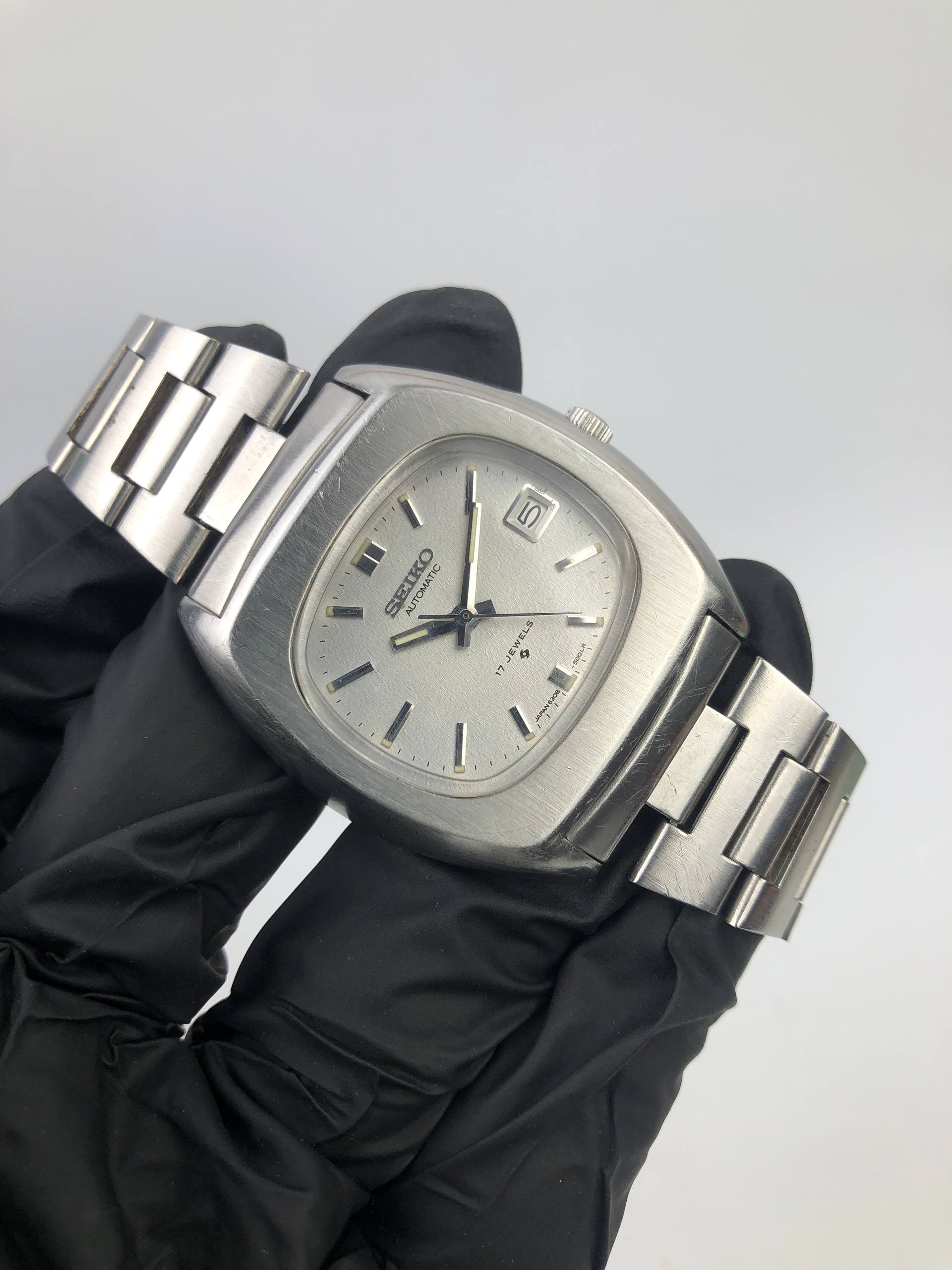 SEIKO AUTOMATIC CUSHION CASE 6308-5000 SILVER DIAL VINTAGE ALL ORIGINAL - Gambar 4