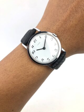 TIMEX MANUAL WINDING WHITE DIAL ARABIC NUMERALS
