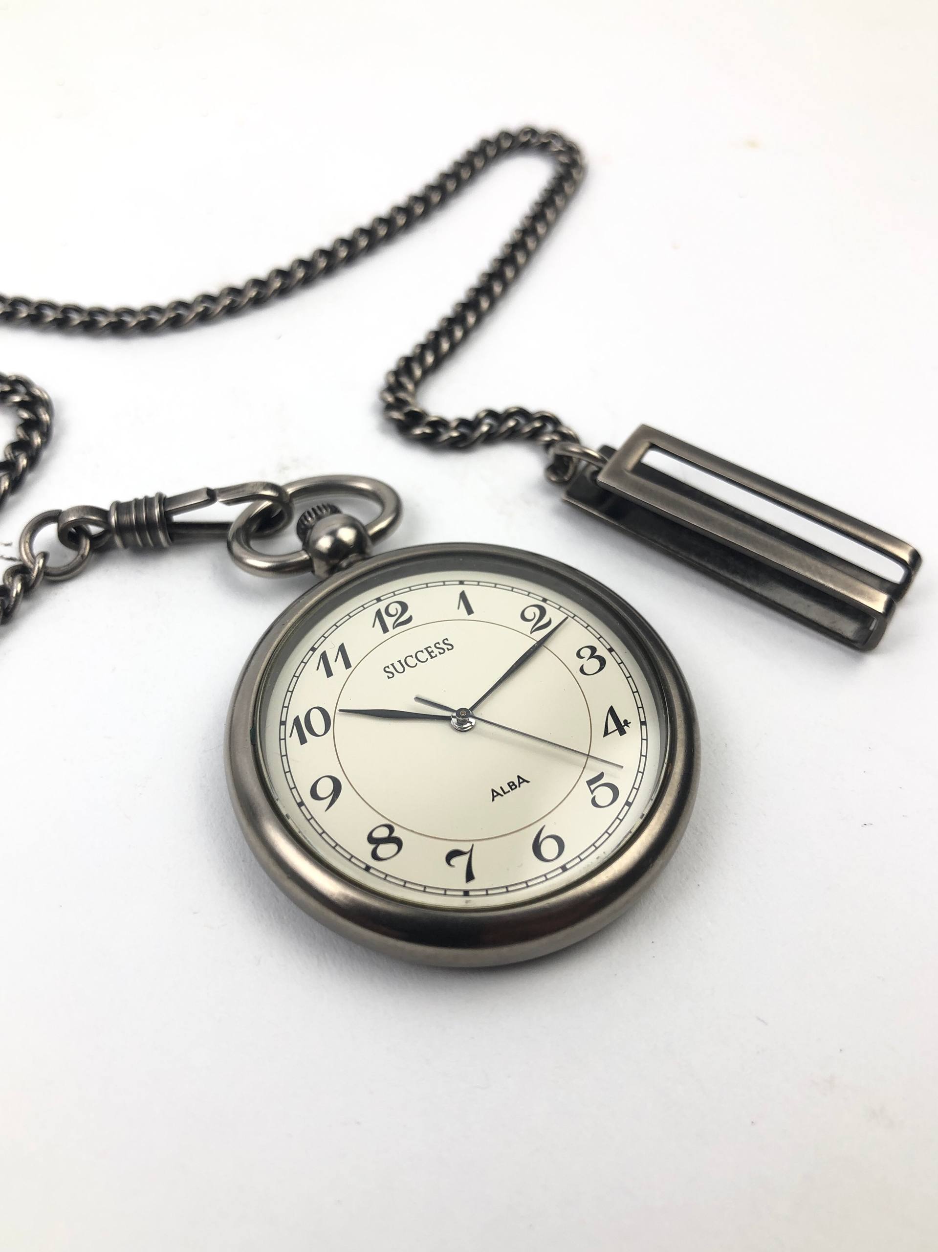 POCKET WATCH ALBA SUCCESS V306-9A00 JAPAN QUARTZ + CHAIN - Gambar 2