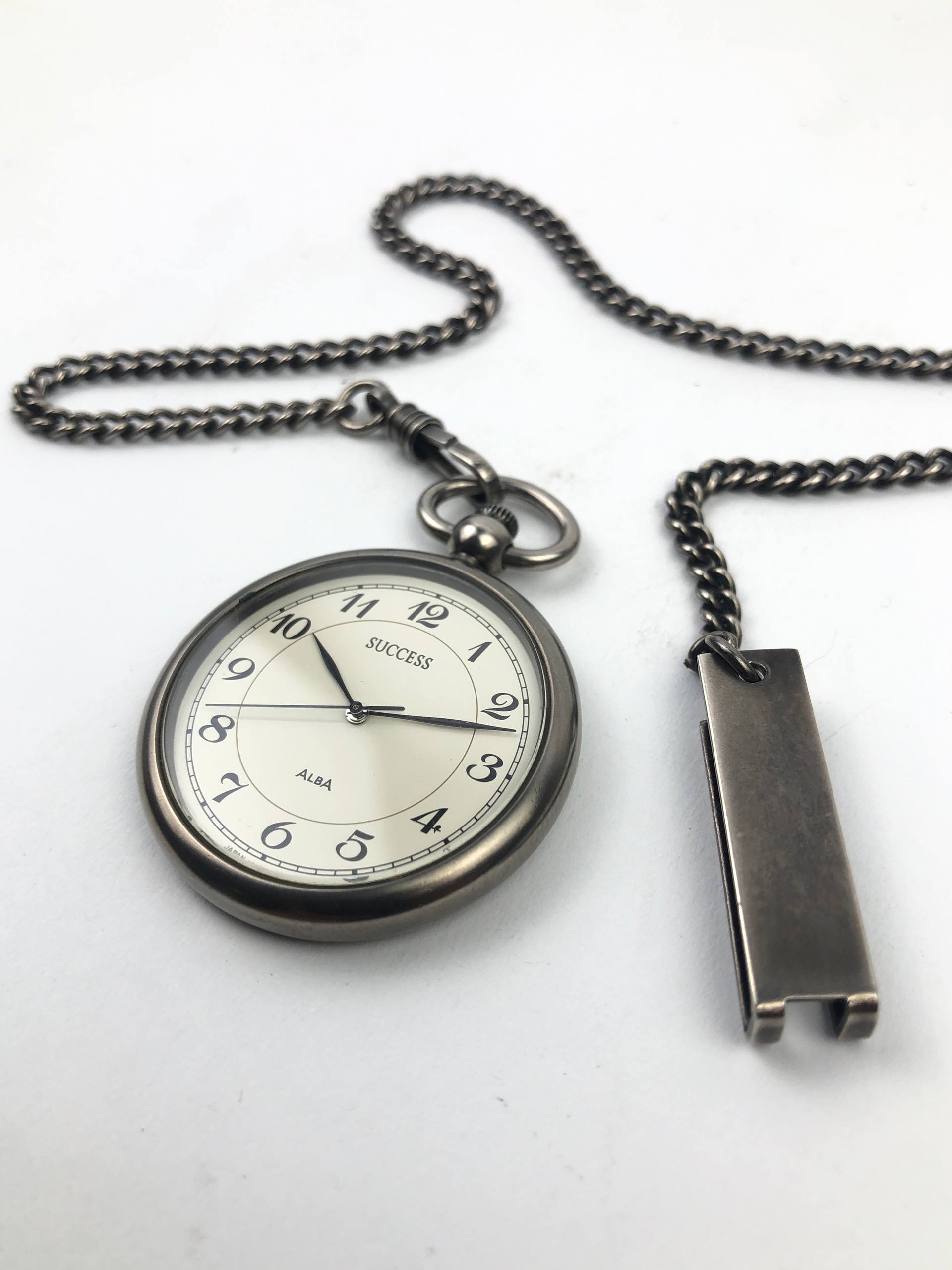 POCKET WATCH ALBA SUCCESS V306-9A00 JAPAN QUARTZ + CHAIN - Gambar 3
