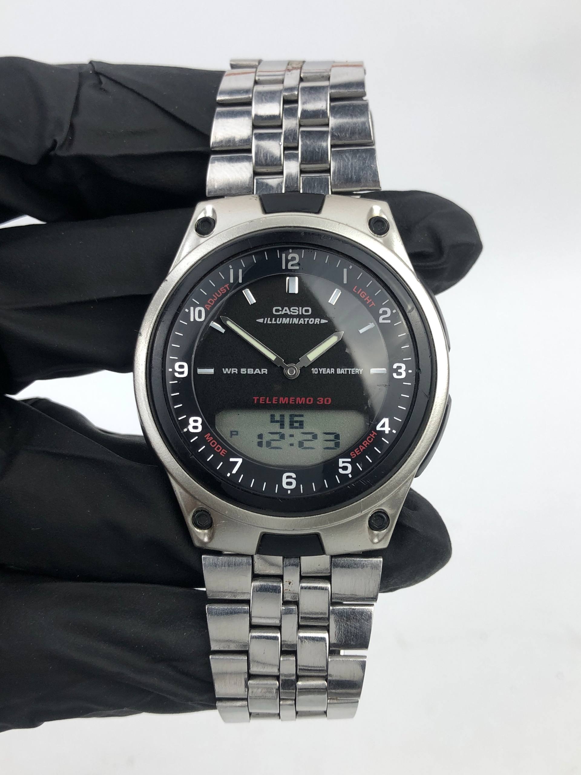 CASIO AW-80 TELEMEMO 30 WORLDTIME ANADIGI ILLUMINATOR - Gambar 2
