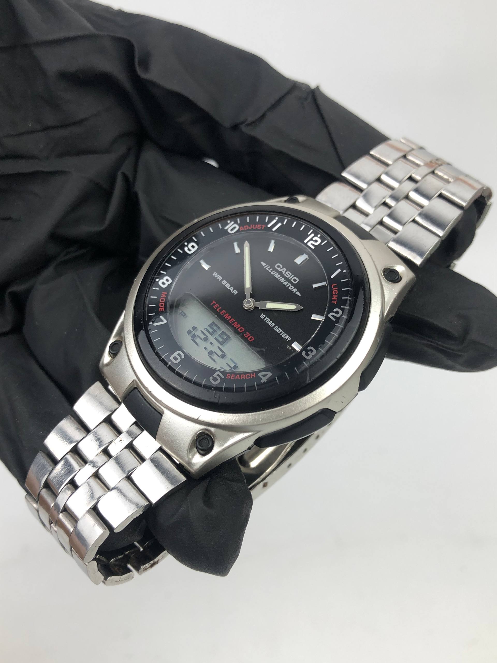 CASIO AW-80 TELEMEMO 30 WORLDTIME ANADIGI ILLUMINATOR - Gambar 3