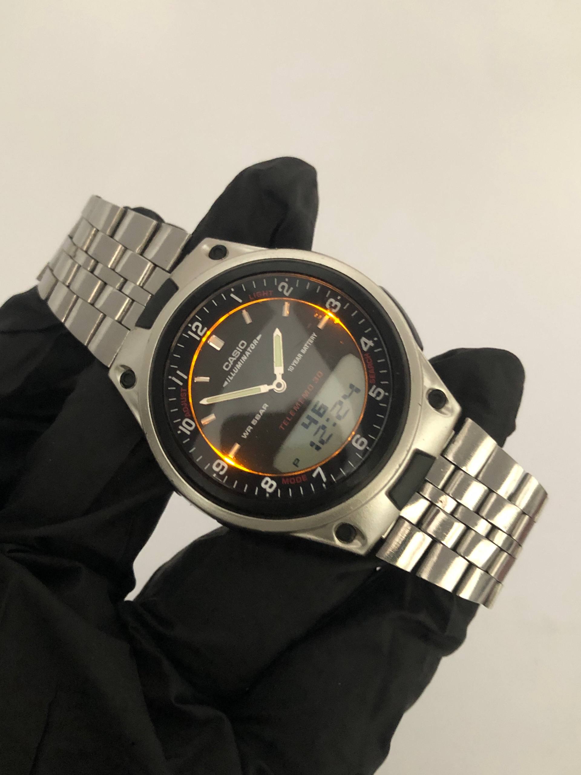 CASIO AW-80 TELEMEMO 30 WORLDTIME ANADIGI ILLUMINATOR - Gambar 5
