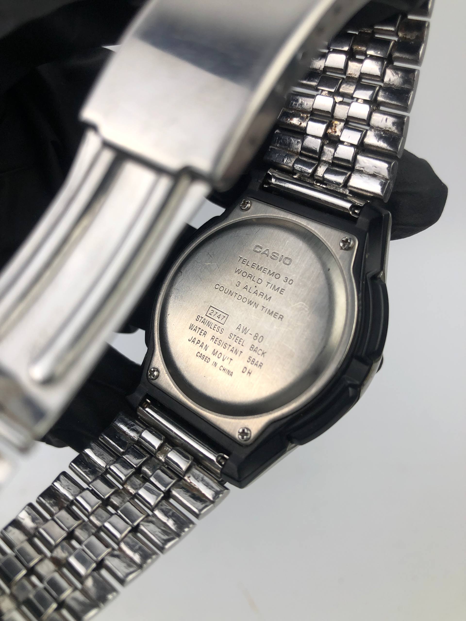 CASIO AW-80 TELEMEMO 30 WORLDTIME ANADIGI ILLUMINATOR - Gambar 8