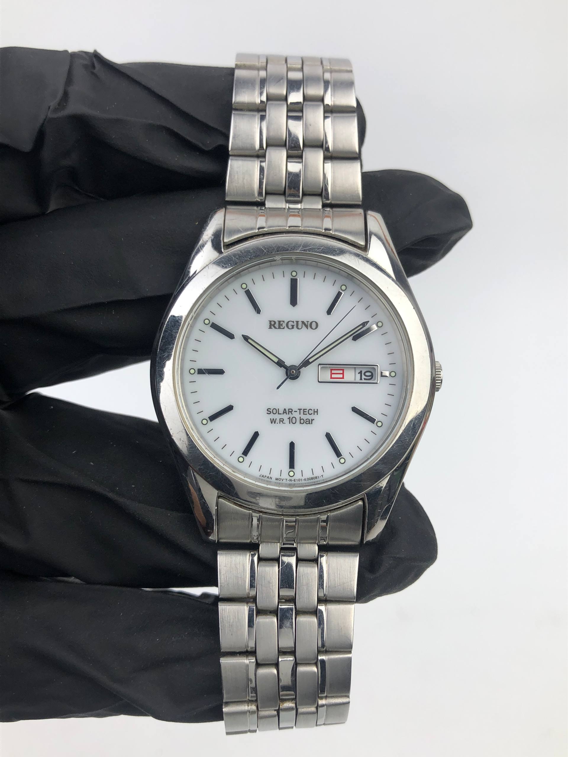 CITIZEN REGUONO E101 SOLAR-TECH QUARTZ JAPAN 10 BAR DATE STAINLESS - Gambar 2
