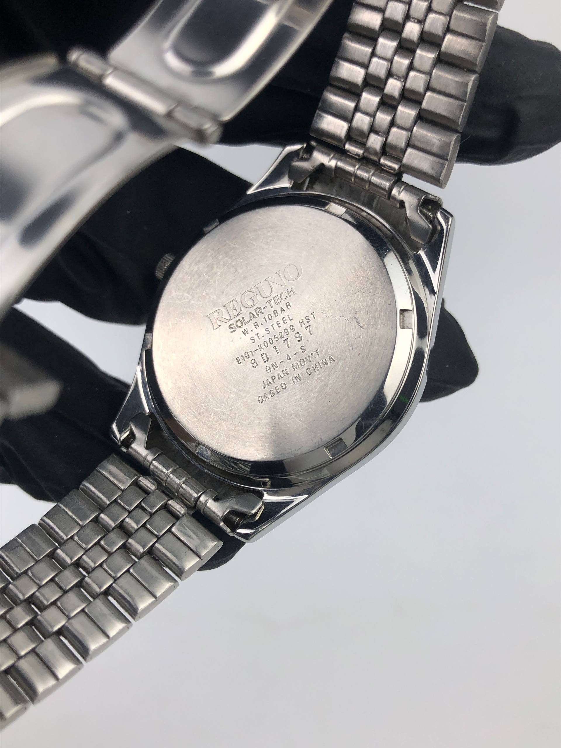 CITIZEN REGUONO E101 SOLAR-TECH QUARTZ JAPAN 10 BAR DATE STAINLESS - Gambar 7