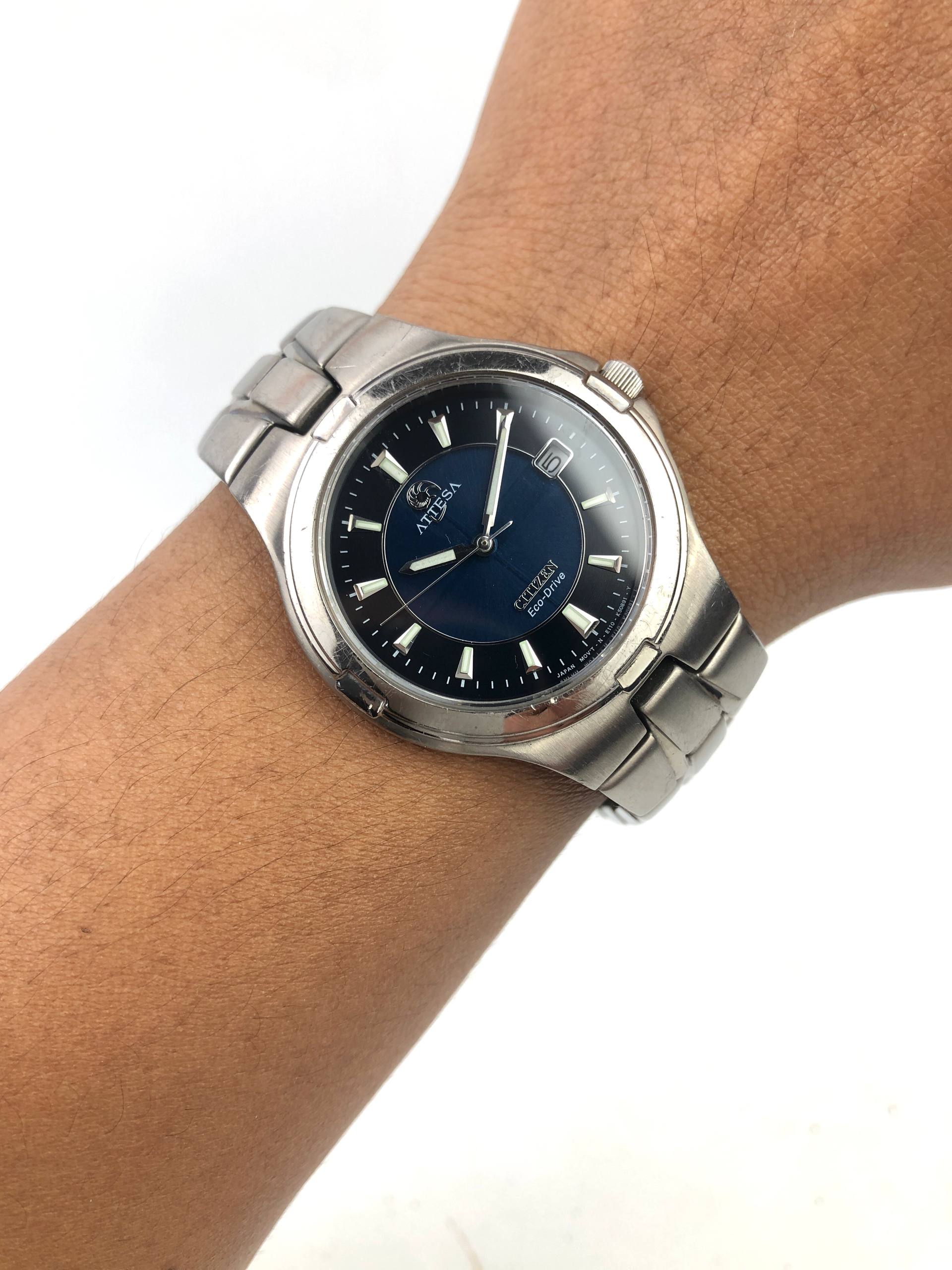 CITIZEN ATTESA E110-K16571 ECO-DRIVE TITANIUM JAPAN DATE