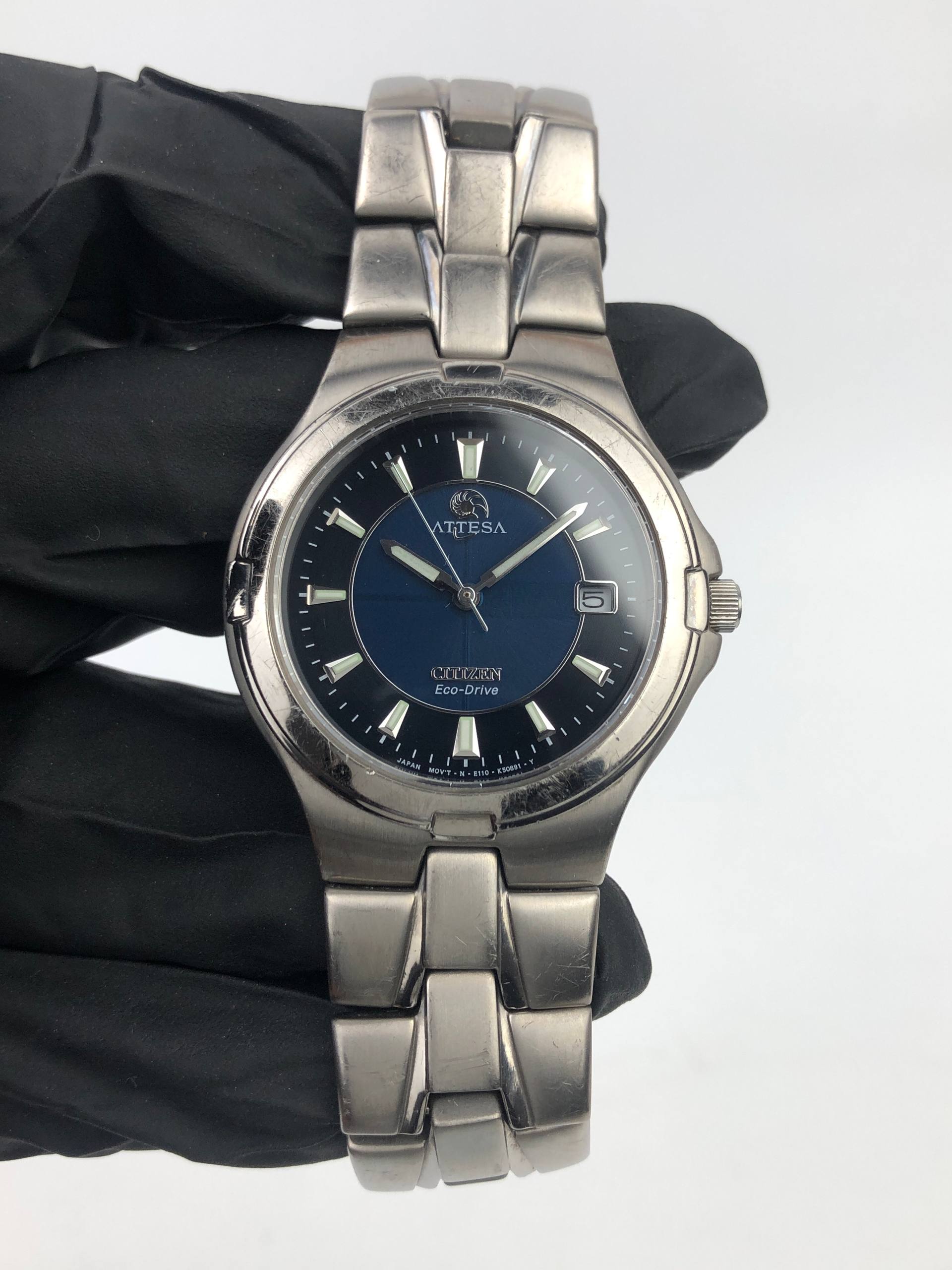 CITIZEN ATTESA E110-K16571 ECO-DRIVE TITANIUM JAPAN DATE - Gambar 2
