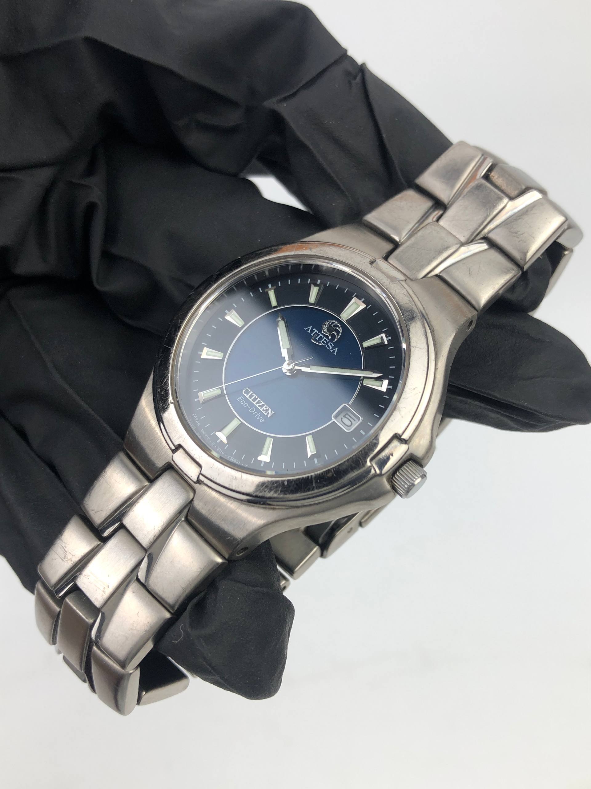 CITIZEN ATTESA E110-K16571 ECO-DRIVE TITANIUM JAPAN DATE - Gambar 3