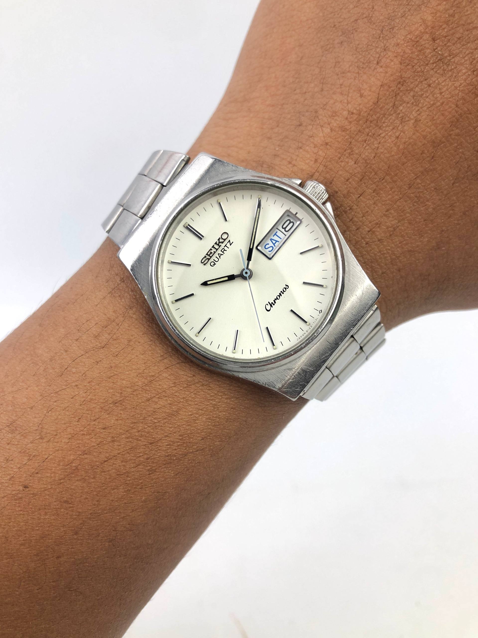 SEIKO CHRONOS 8123-7090 QUARTZ DAY-DATE JAPAN ORIGINAL