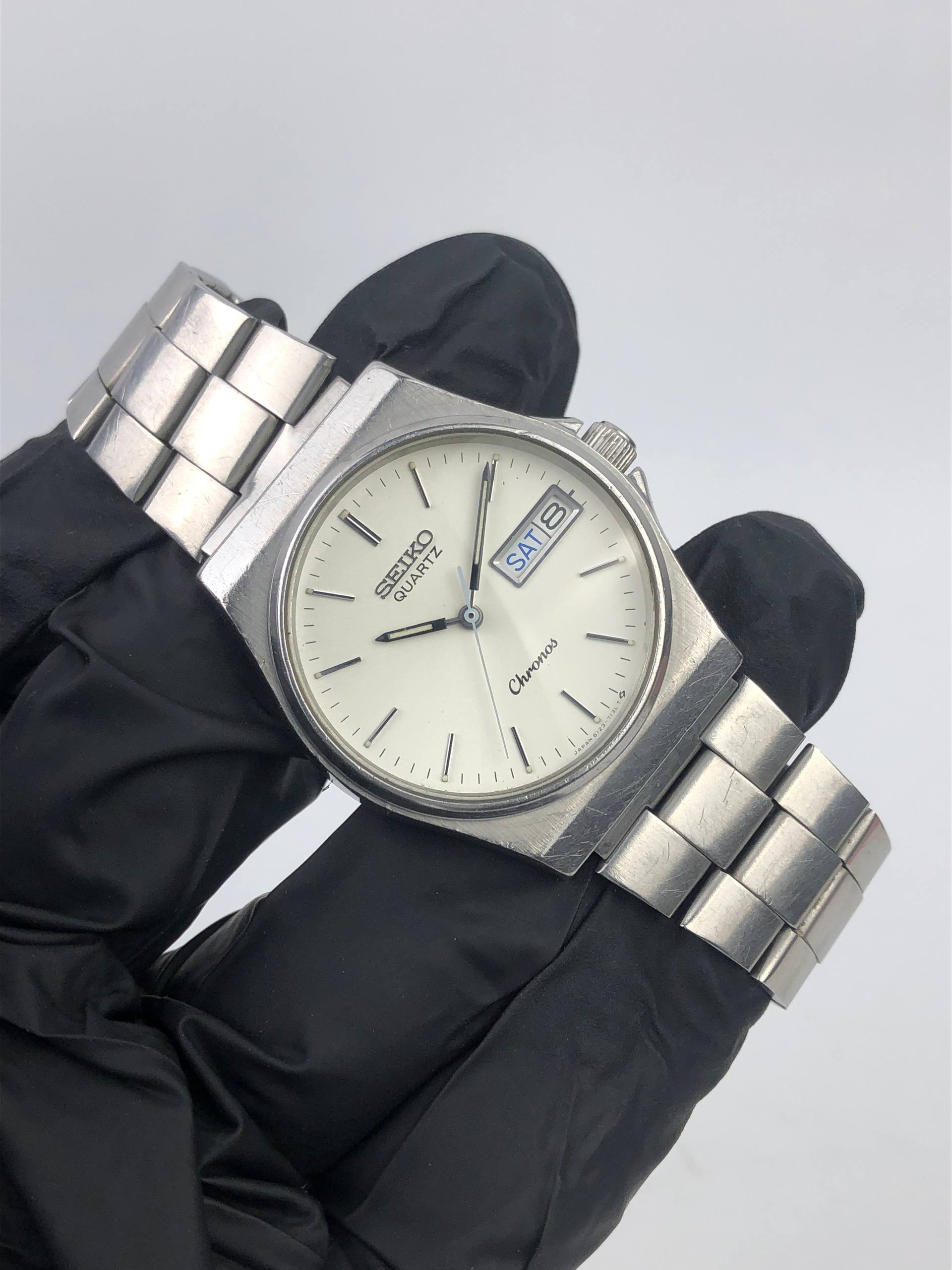SEIKO CHRONOS 8123-7090 QUARTZ DAY-DATE JAPAN ORIGINAL - Gambar 4