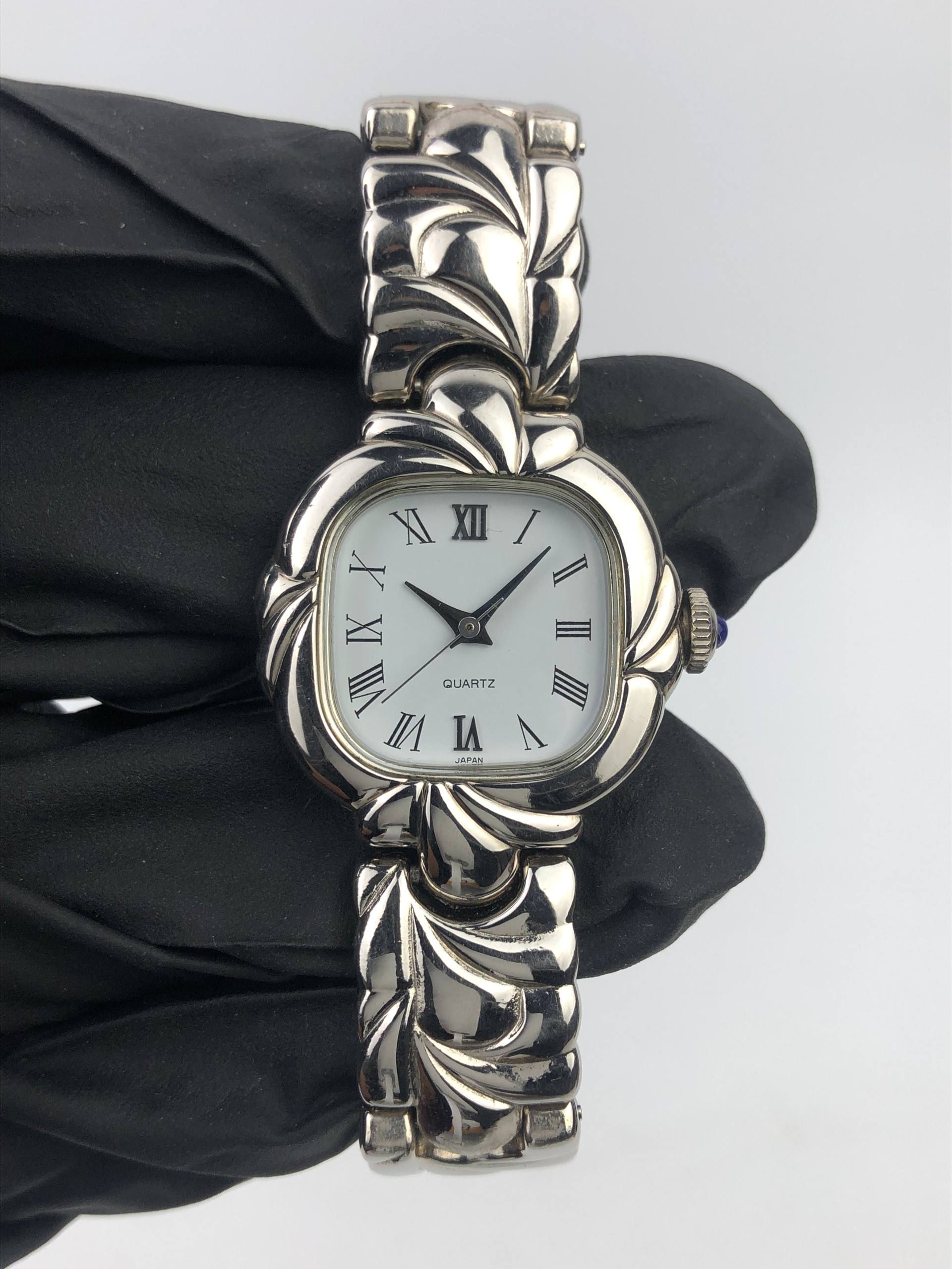 NOEVIR 6132-181 QUARTZ JAPAN ROMAN NUMERAL SCULPTED LINK LADIES - Gambar 2