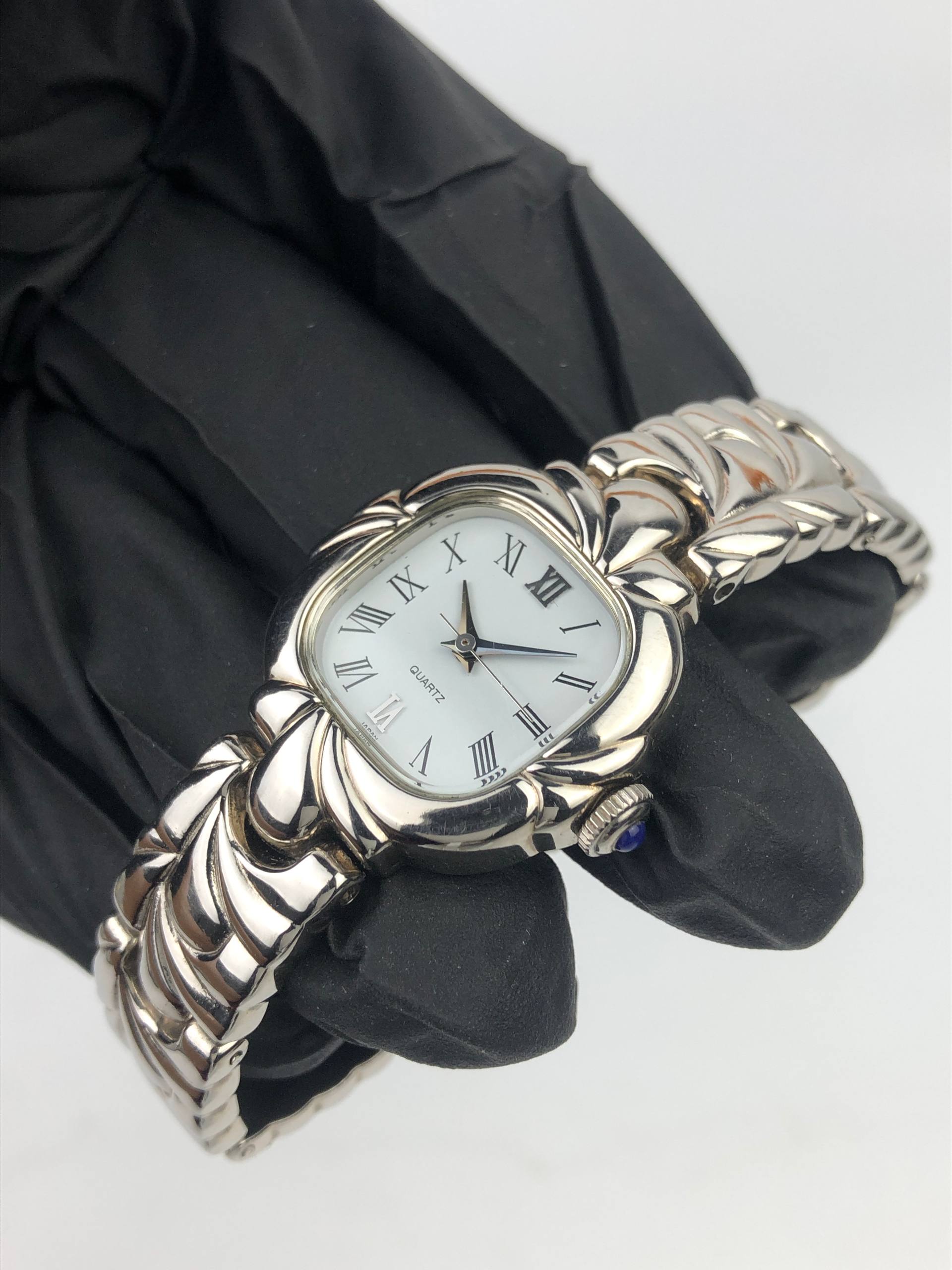 NOEVIR 6132-181 QUARTZ JAPAN ROMAN NUMERAL SCULPTED LINK LADIES - Gambar 3