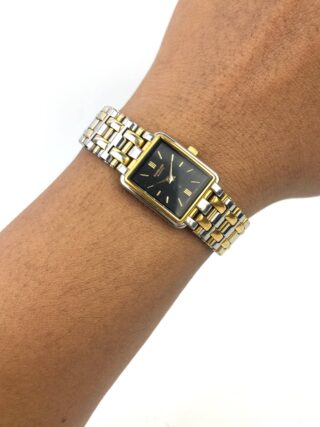 SAMSUNG QUARTZ KOREA TWO-TONE RECTANGULAR BRICK LINK DATE