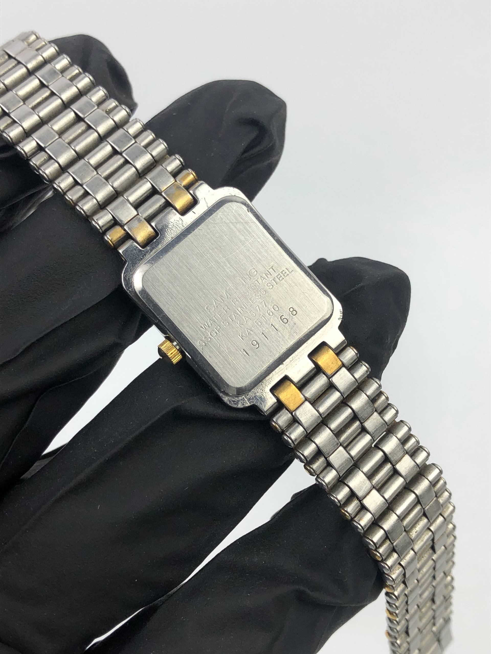 SAMSUNG QUARTZ KOREA TWO-TONE RECTANGULAR BRICK LINK DATE - Gambar 8