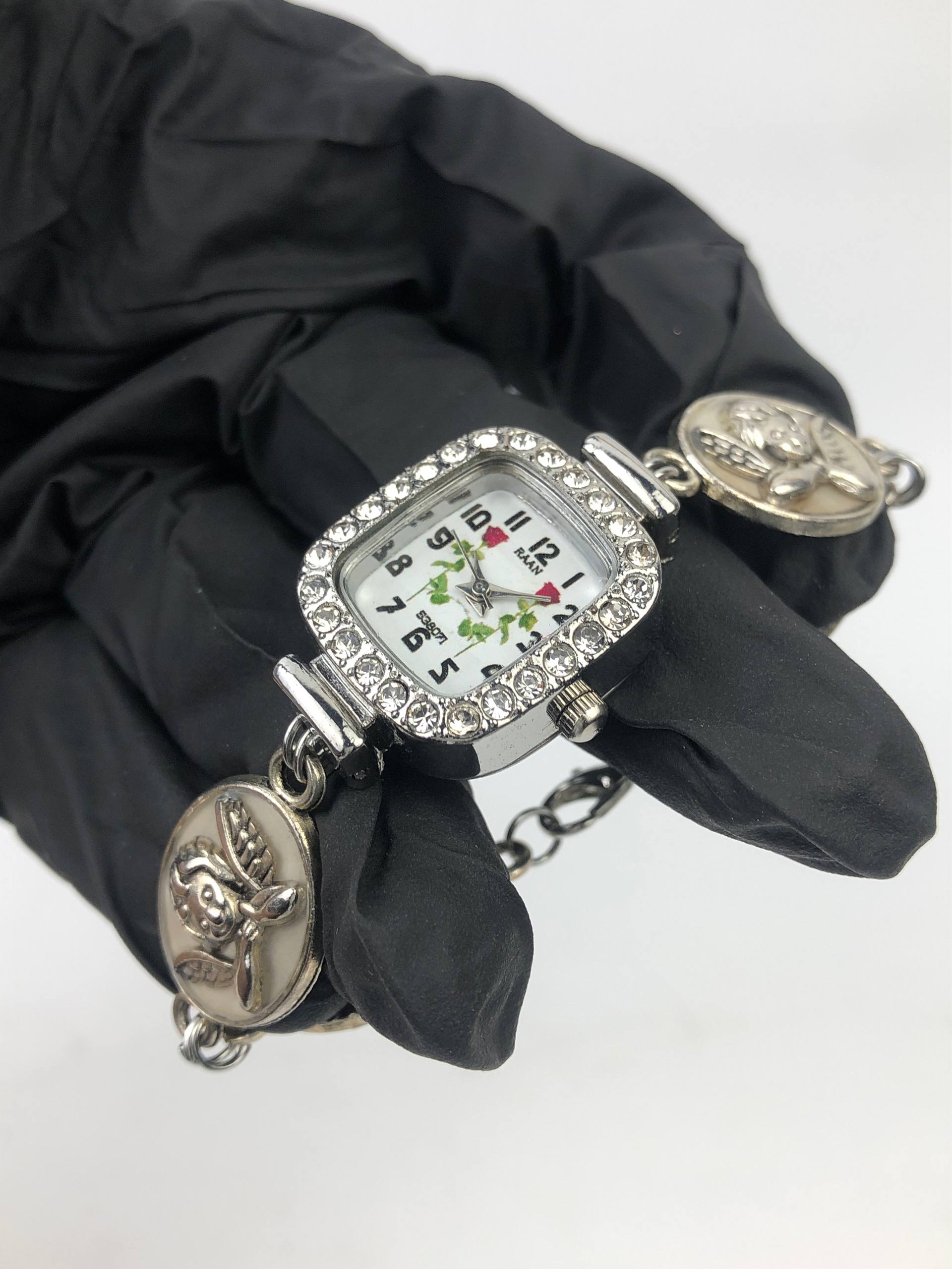 RAM QUARTZ LADIES FLORAL FULL CRYSTAL ORNAMENTAL BRACELET - Gambar 3
