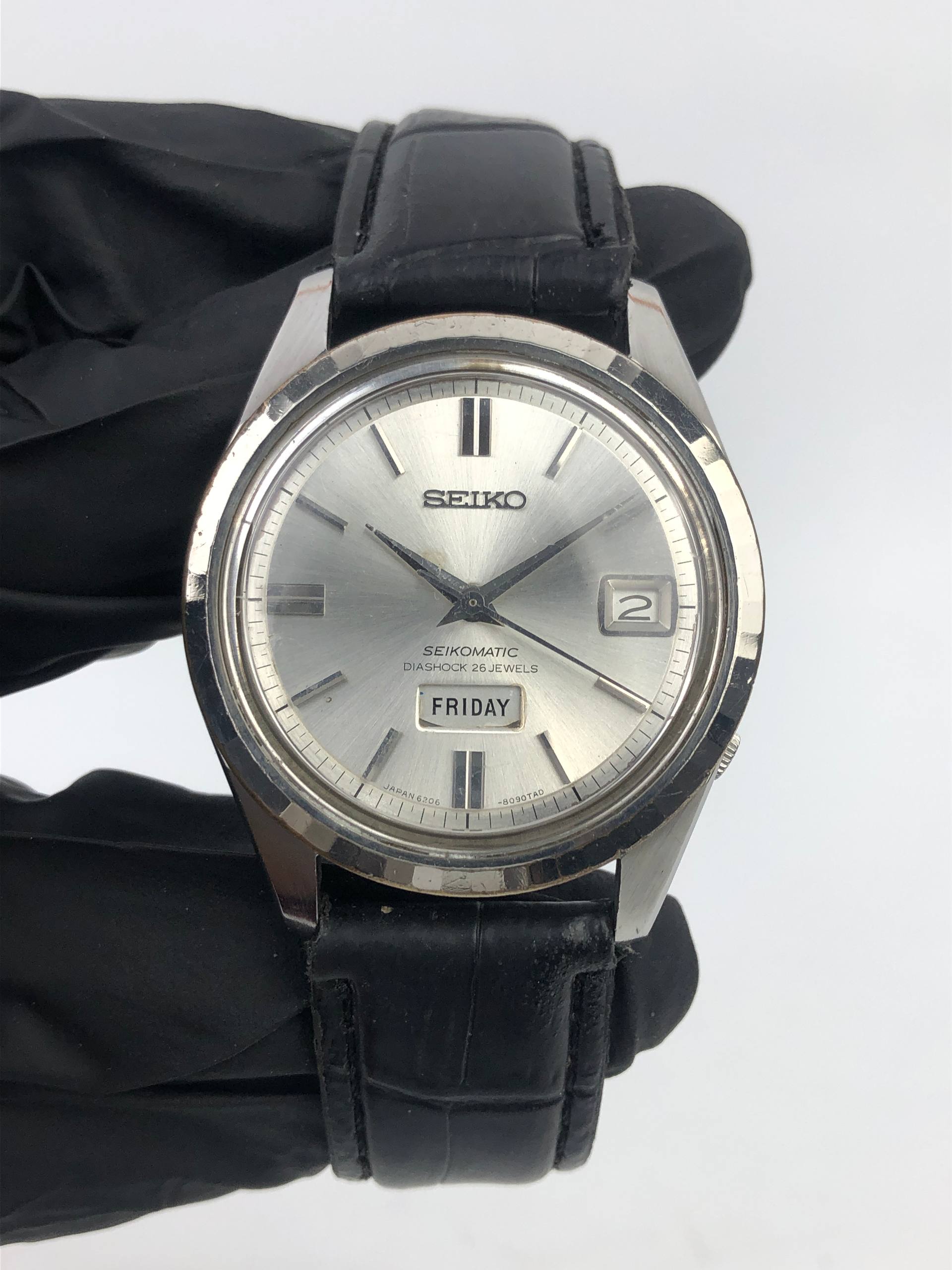 SEIKO SEIKOMATIC WEEKDATER 6206-8100 AUTOMATIC 26 JEWELS SILVER DIAL - Gambar 2
