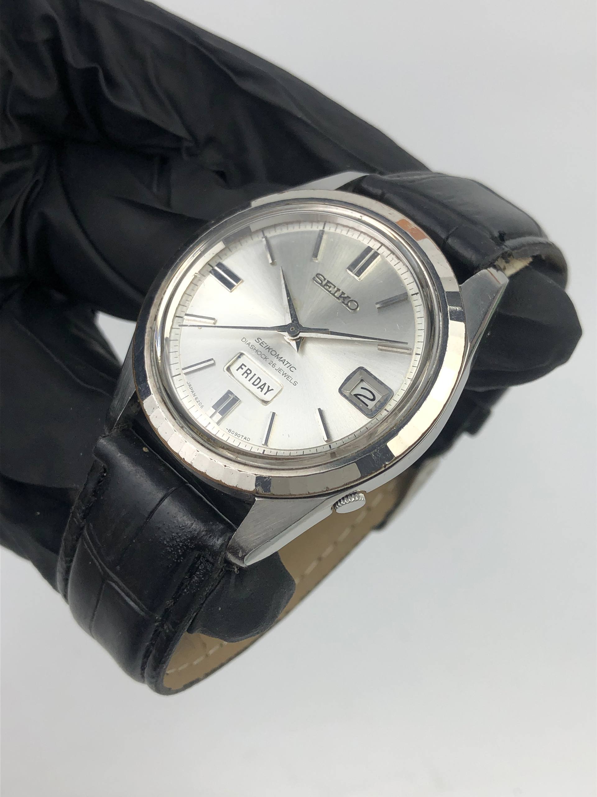 SEIKO SEIKOMATIC WEEKDATER 6206-8100 AUTOMATIC 26 JEWELS SILVER DIAL - Gambar 4