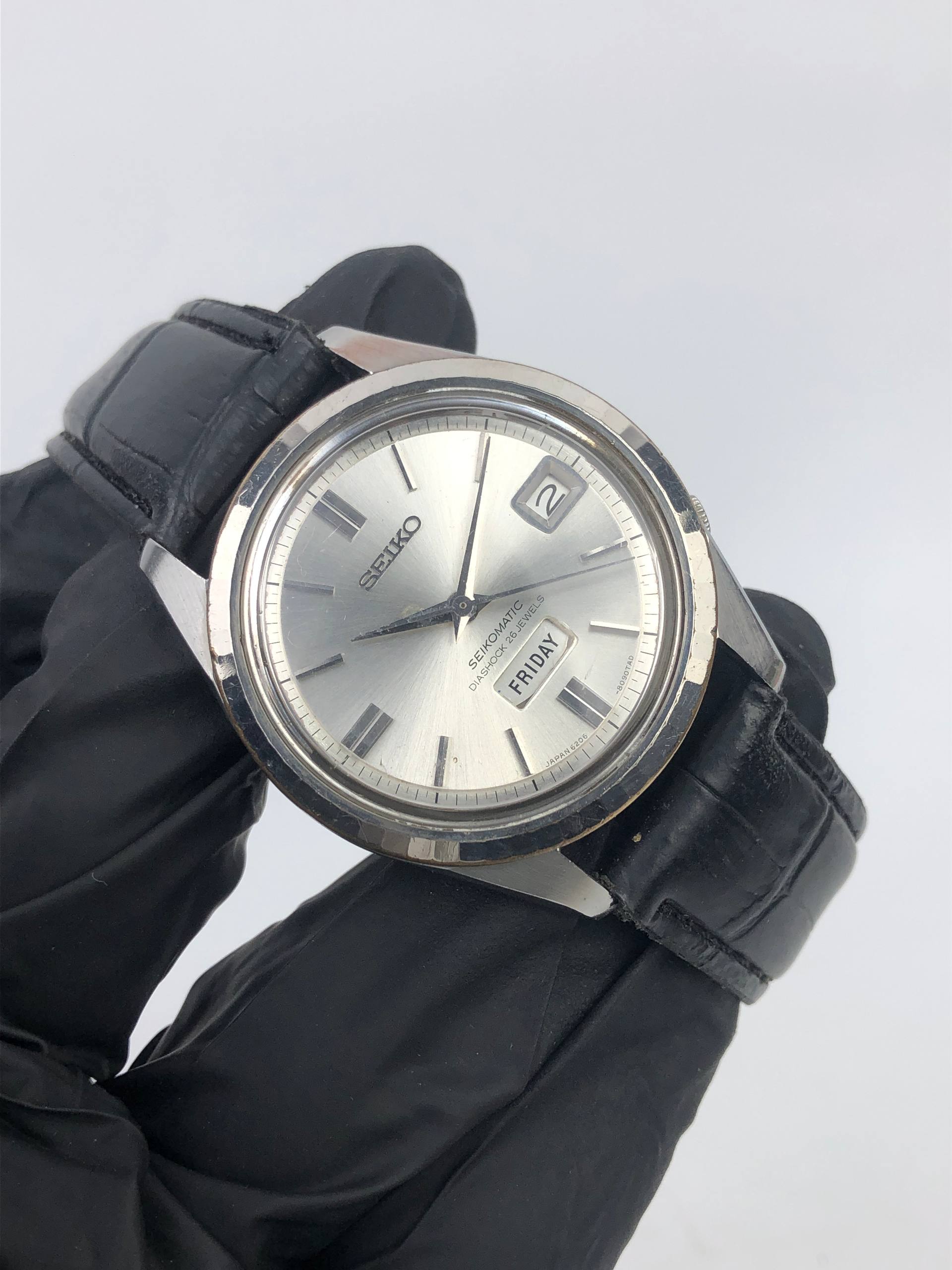 SEIKO SEIKOMATIC WEEKDATER 6206-8100 AUTOMATIC 26 JEWELS SILVER DIAL - Gambar 3