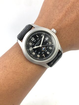 HAMILTON KHAKI QUARTZ FIELD MILITARY SWISS MADE BLACK DIAL DATE