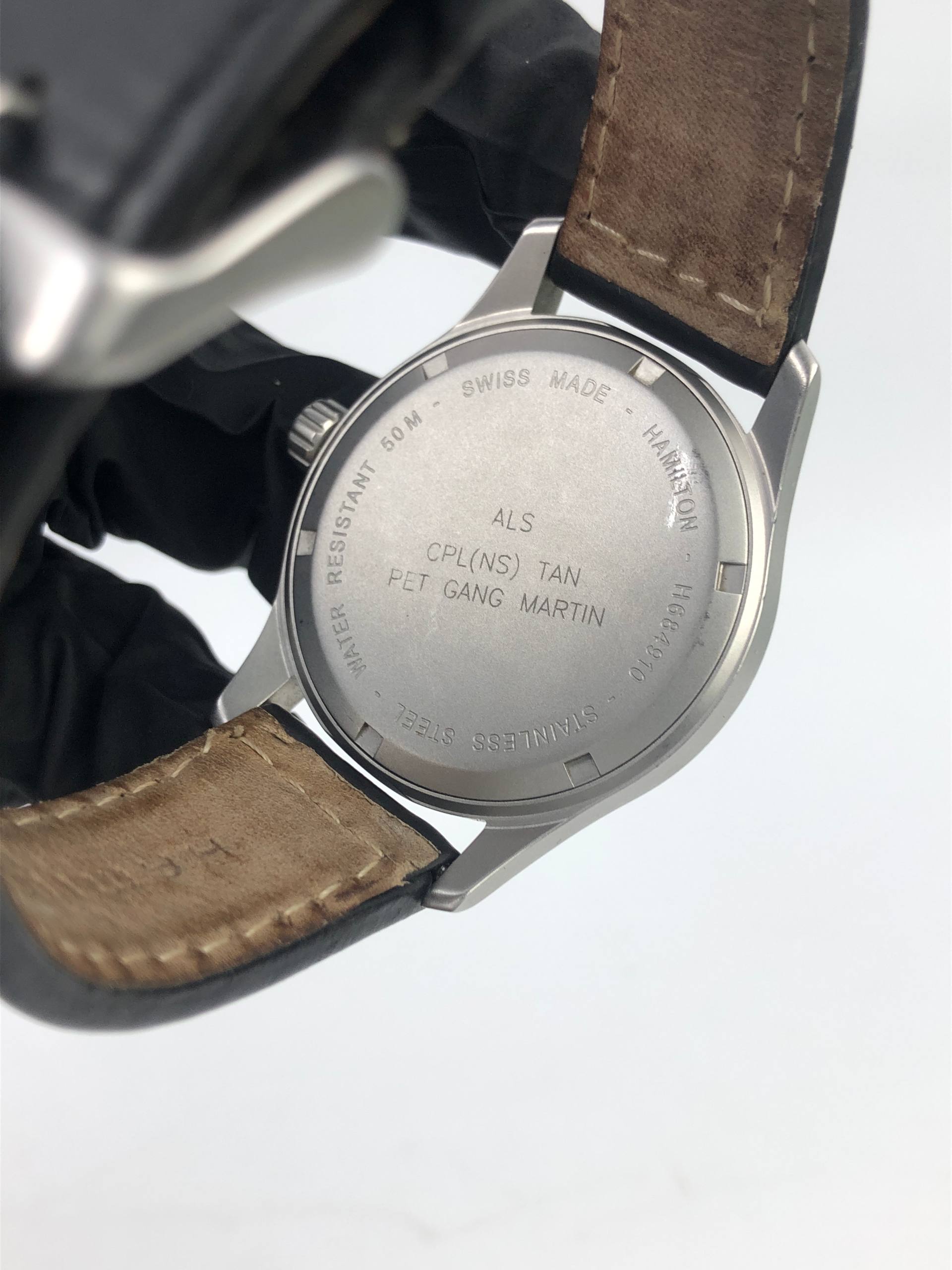 HAMILTON KHAKI QUARTZ FIELD MILITARY SWISS MADE BLACK DIAL DATE - Gambar 9
