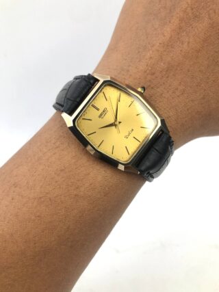 SEIKO DOLCE 6030-6480 VINTAGE QUARTZ GOLD DIAL CUSHION SHAPED CASE NSAG JAPAN