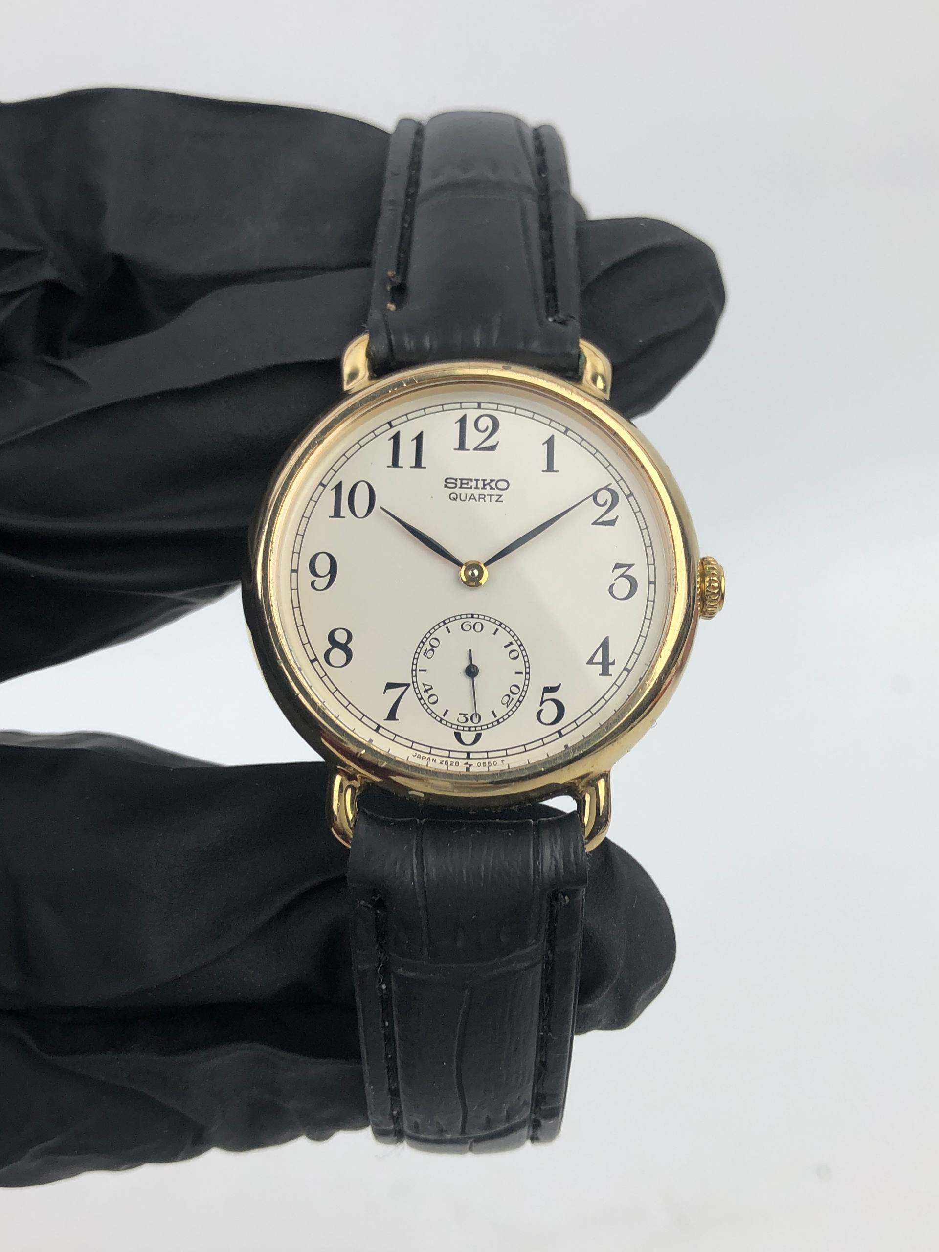 SEIKO QUARTZ 2628-0140 VINTAGE SMALL SECOND ART DECO DIAL JAPAN - Gambar 2
