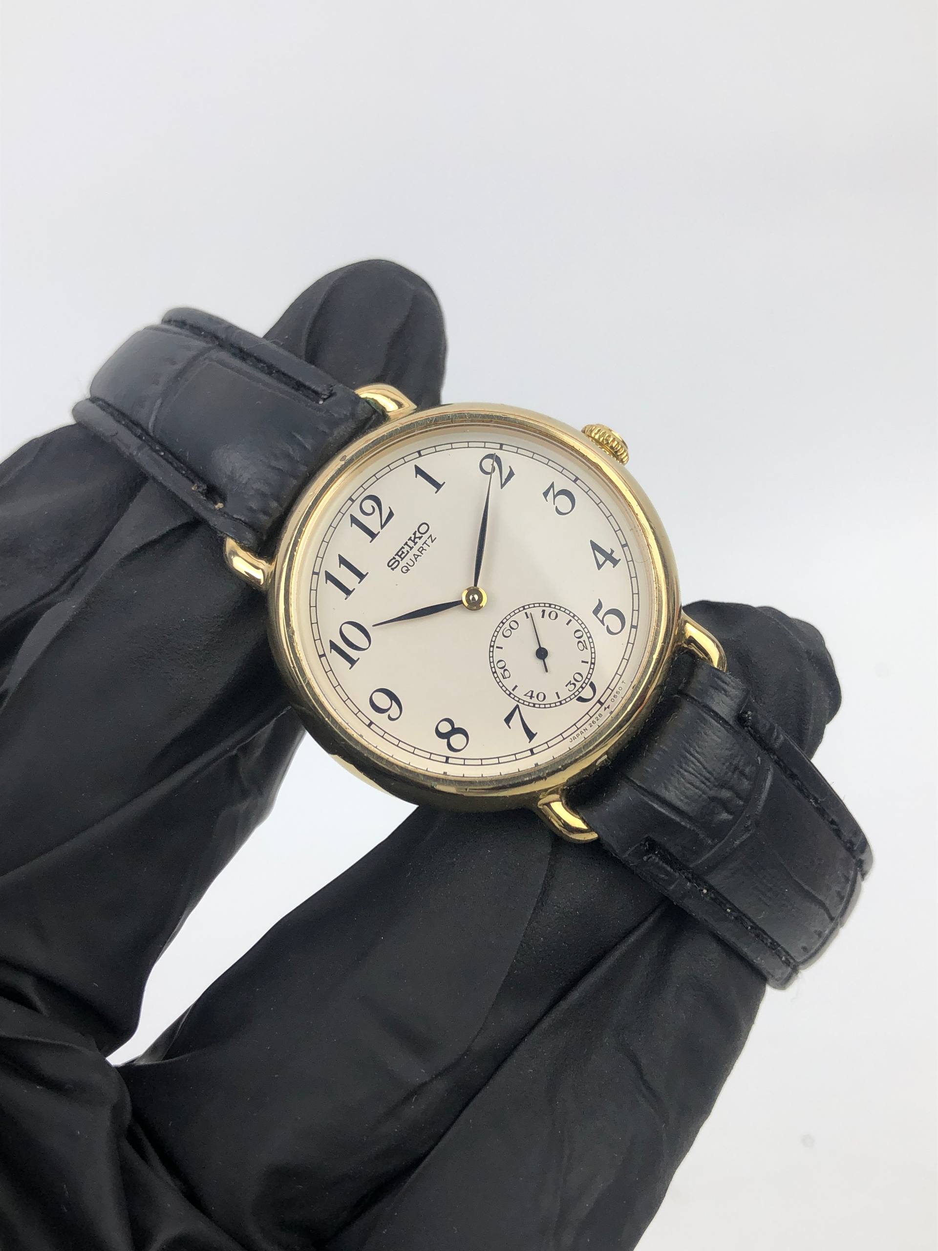SEIKO QUARTZ 2628-0140 VINTAGE SMALL SECOND ART DECO DIAL JAPAN - Gambar 4