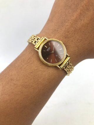 SEIKO QUARTZ SIMPLE LADIES BROWN DIAL