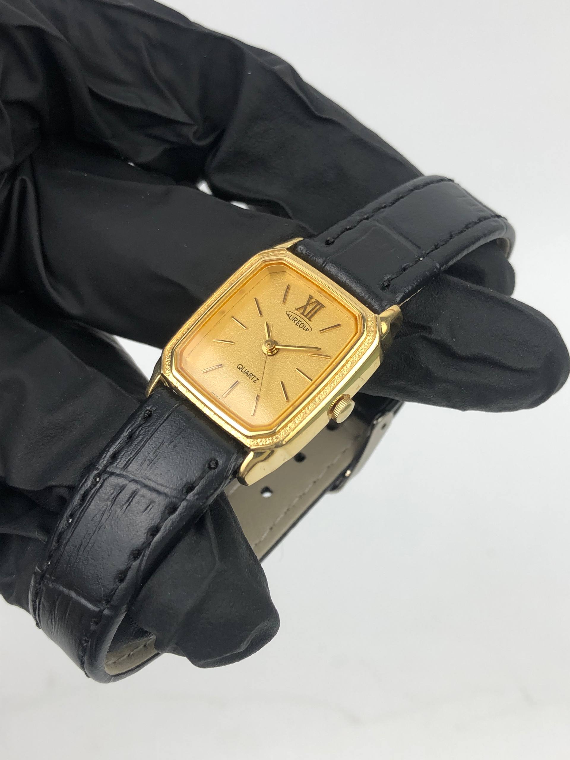 SWISSWATCH AUREOLE QUARTZ TANK LADIES GOLD CASE - Gambar 3