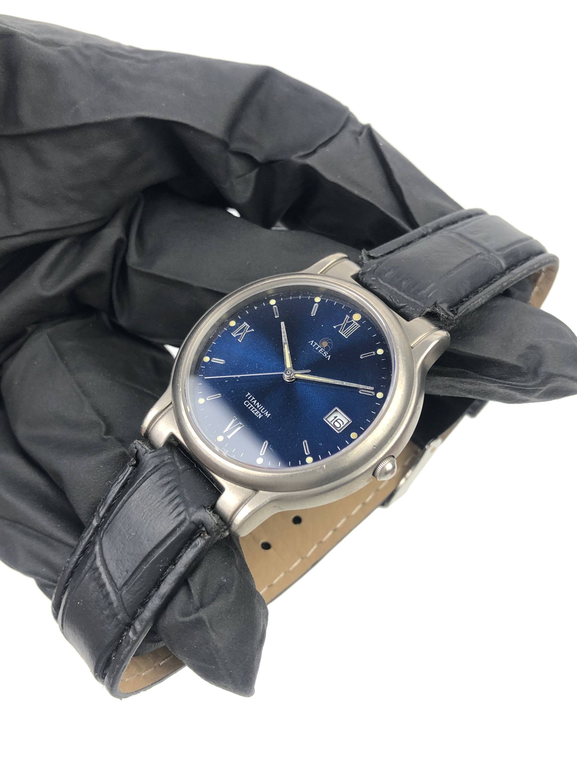 CITIZEN ATTESA TITANIUM BLUE DIAL - Gambar 3