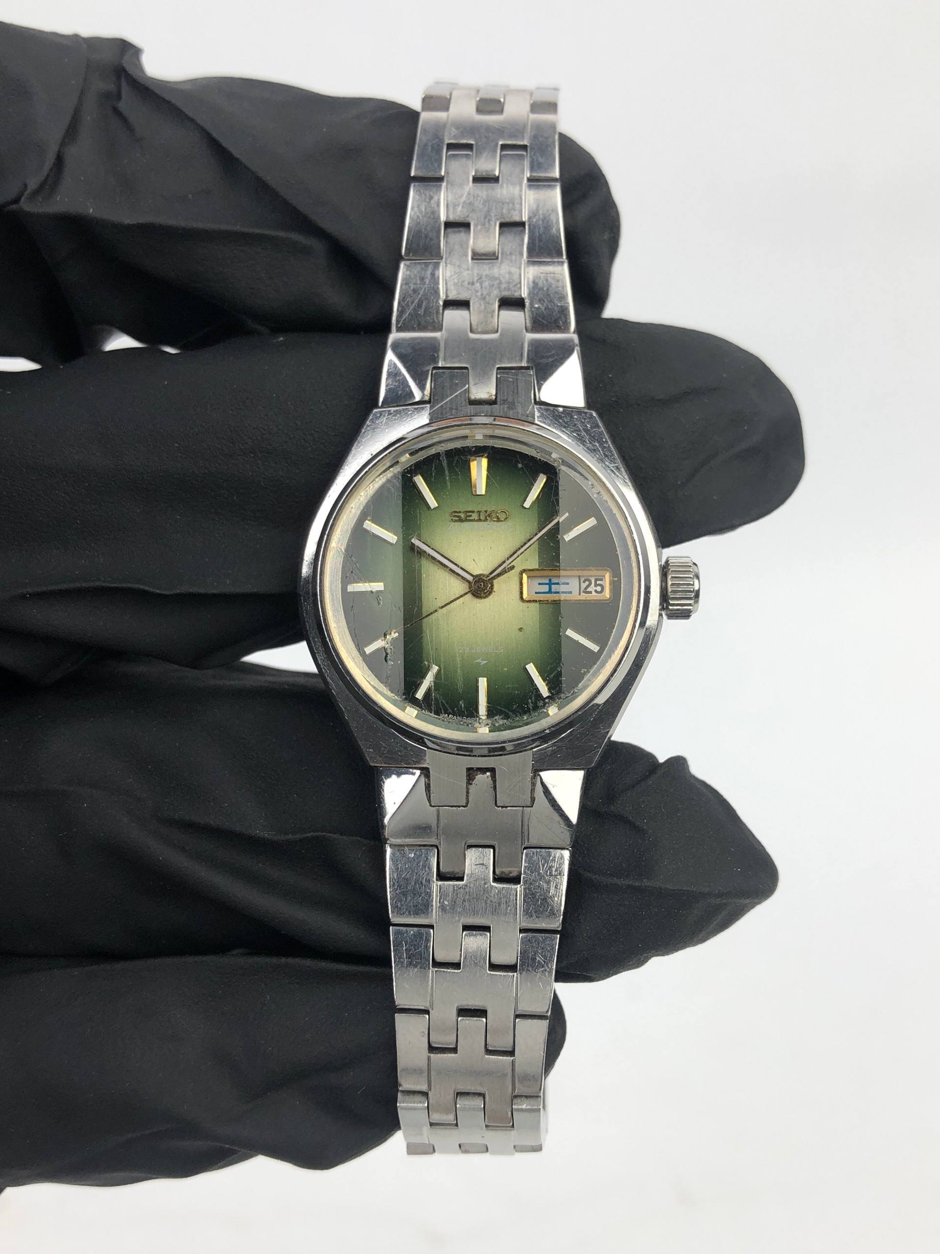SEIKO AUTOMATIC LADIES CAL 2406 GREEN DIAL - Gambar 2
