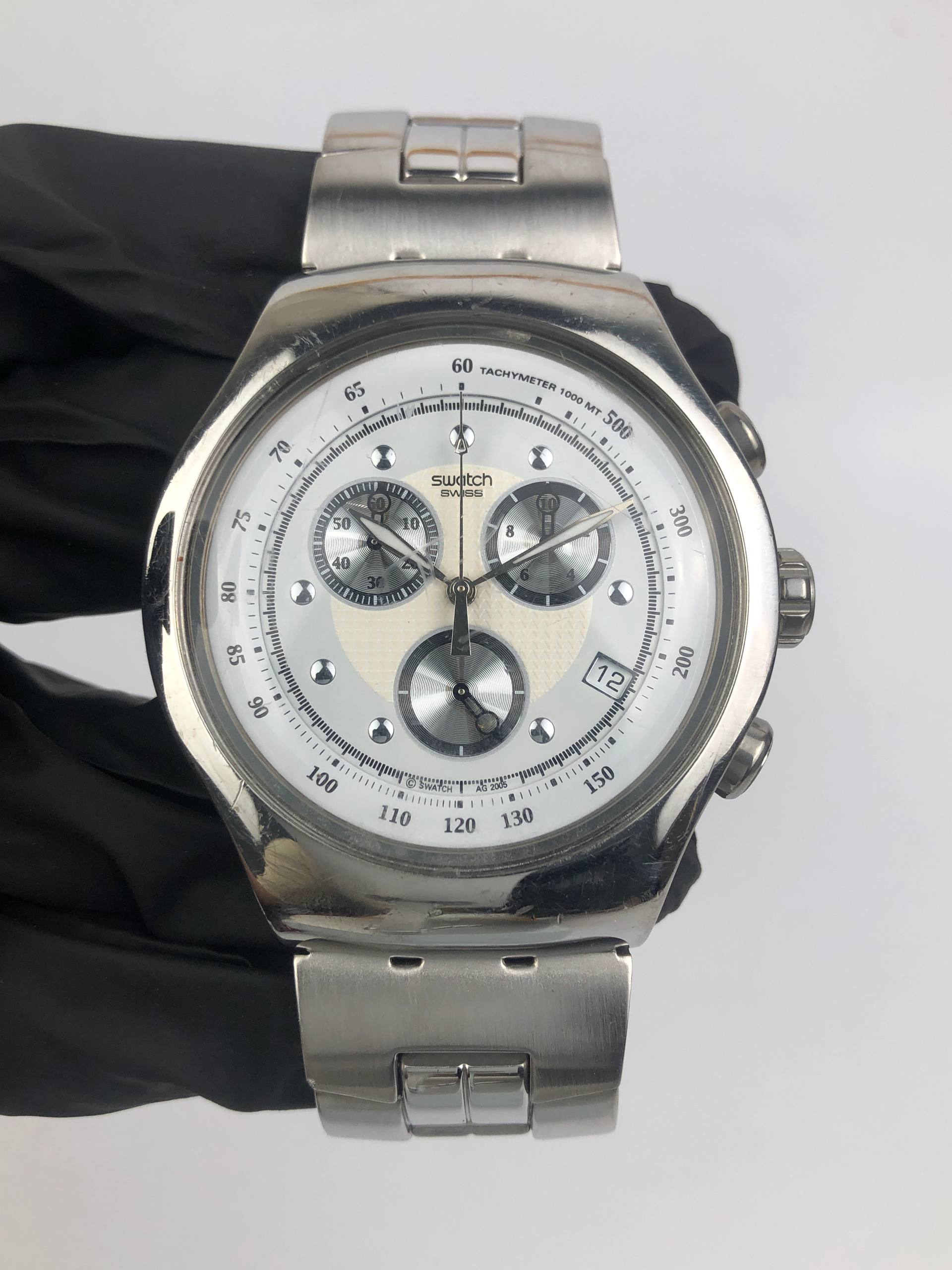 SWATCH CHRONOGRAP IRONY FULL STAINLESS STEEL ALL ORIGINAL - Gambar 2
