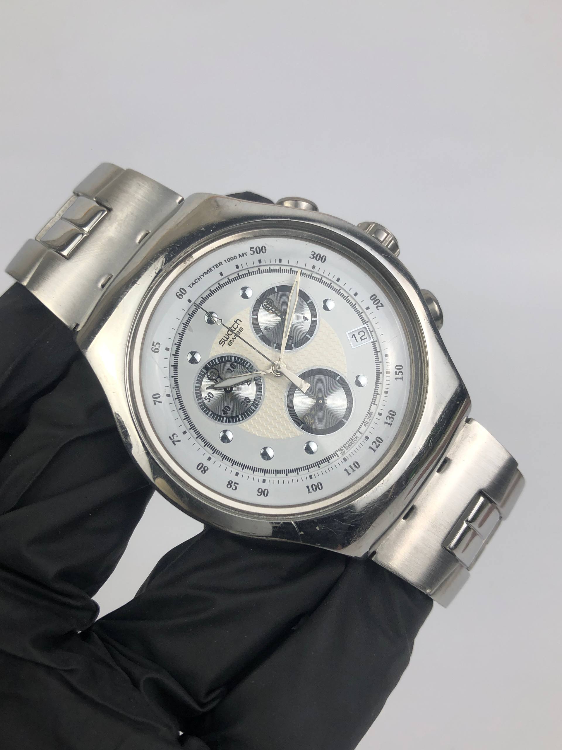SWATCH CHRONOGRAP IRONY FULL STAINLESS STEEL ALL ORIGINAL - Gambar 4