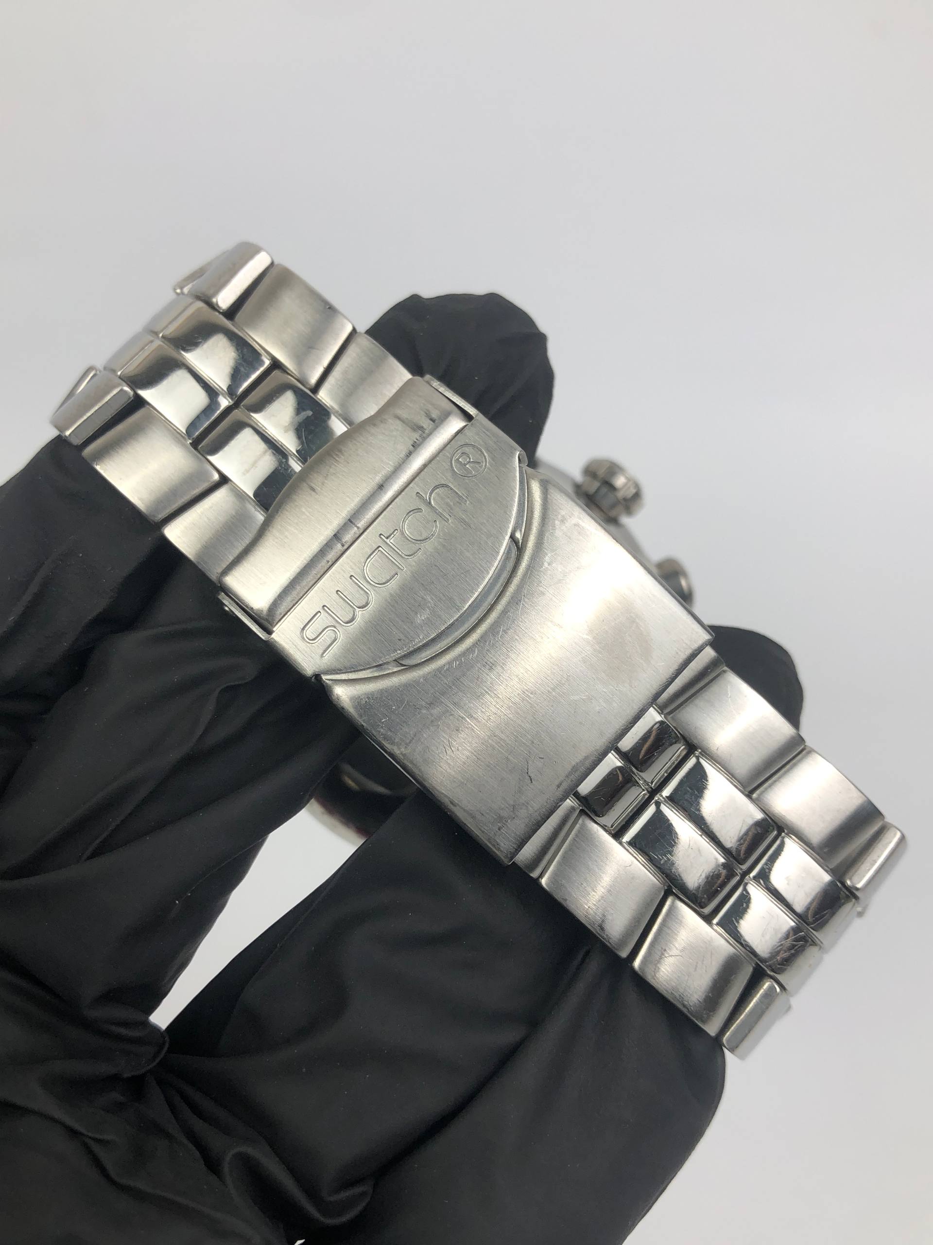 SWATCH CHRONOGRAP IRONY FULL STAINLESS STEEL ALL ORIGINAL - Gambar 7