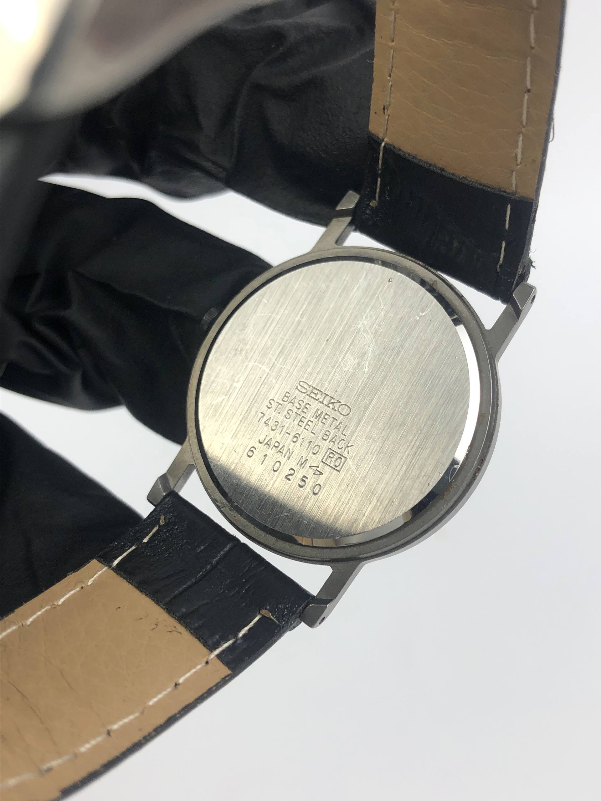 SEIKO 7431-6110 QUARTZ ROUND CASE BLACK DIAL - Gambar 7
