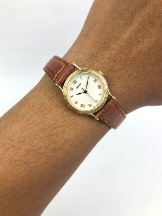 SEIKO 2P21-0200 ROUND ROMAN DIAL GOLD CASE