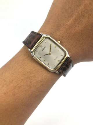 SEIKO DOLCE 5E30-5A00 ROMAN TANK GUILOCHE GREY DIAL