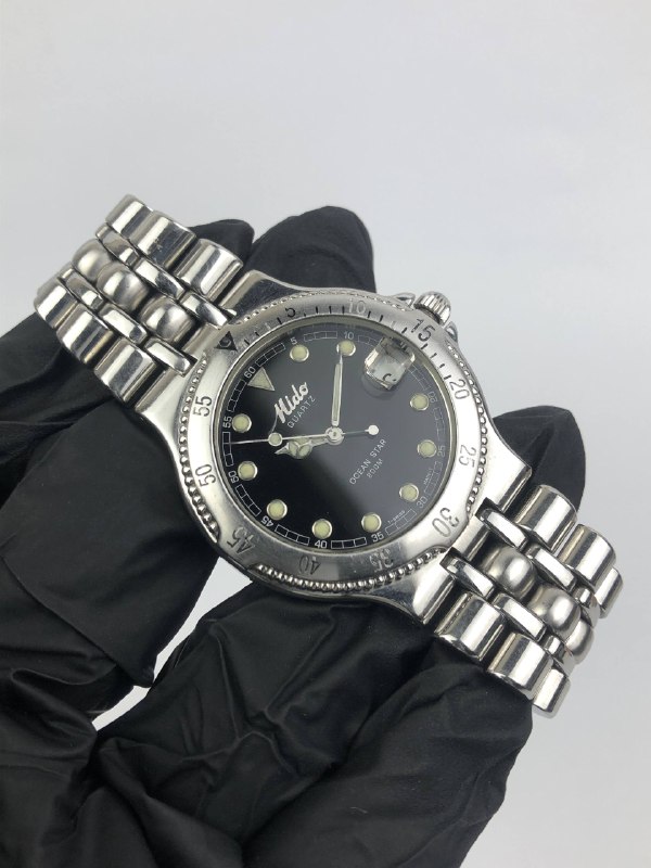 MIDO OCEAN STAR 200M QUARTZ BLACK DIAL ALL ORIGINAL - Gambar 4