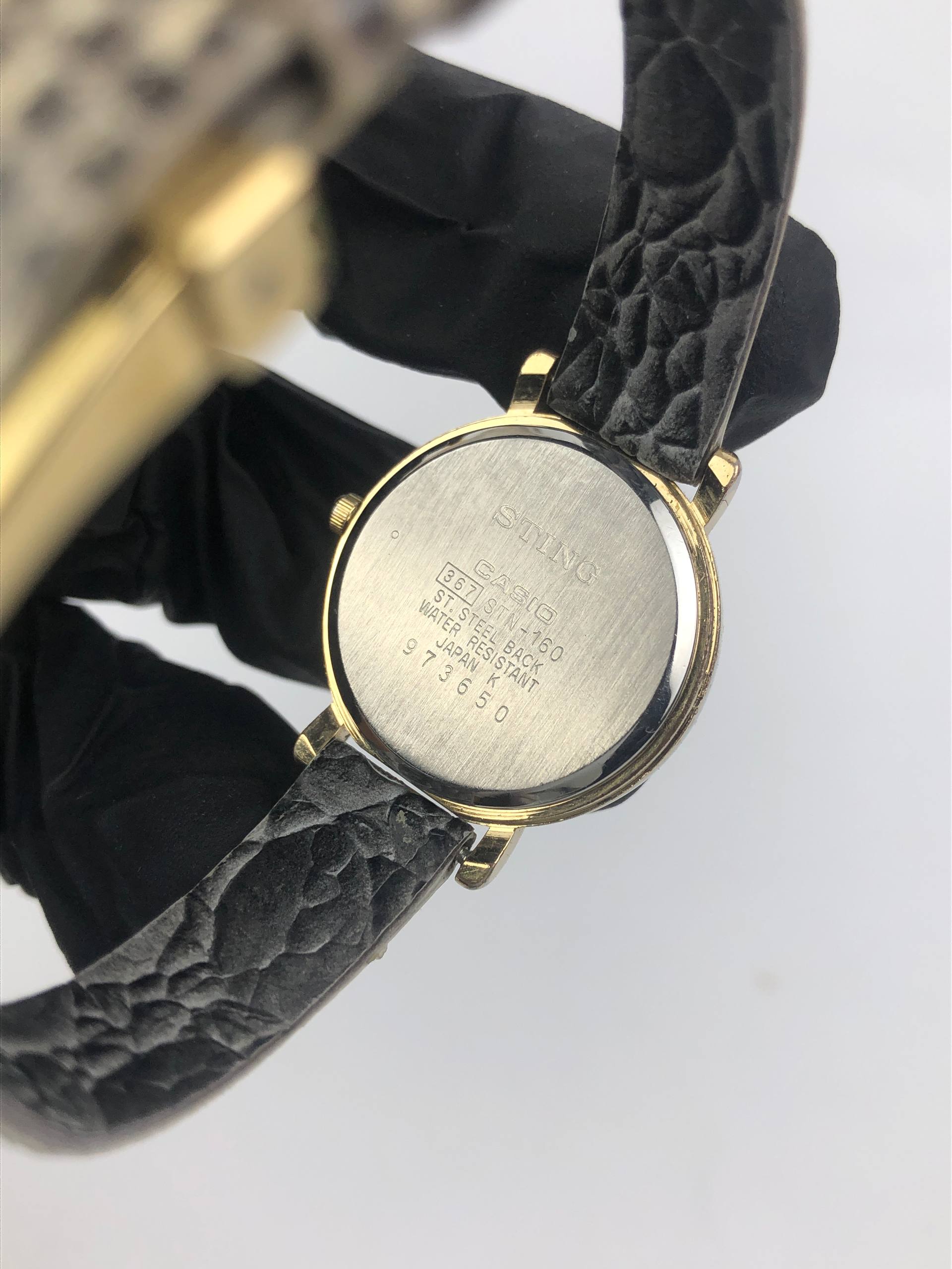 CASIO STING STN-160 MOONPHASE ROMAN LADY HANDMADE LEATHER STRAP - Gambar 7