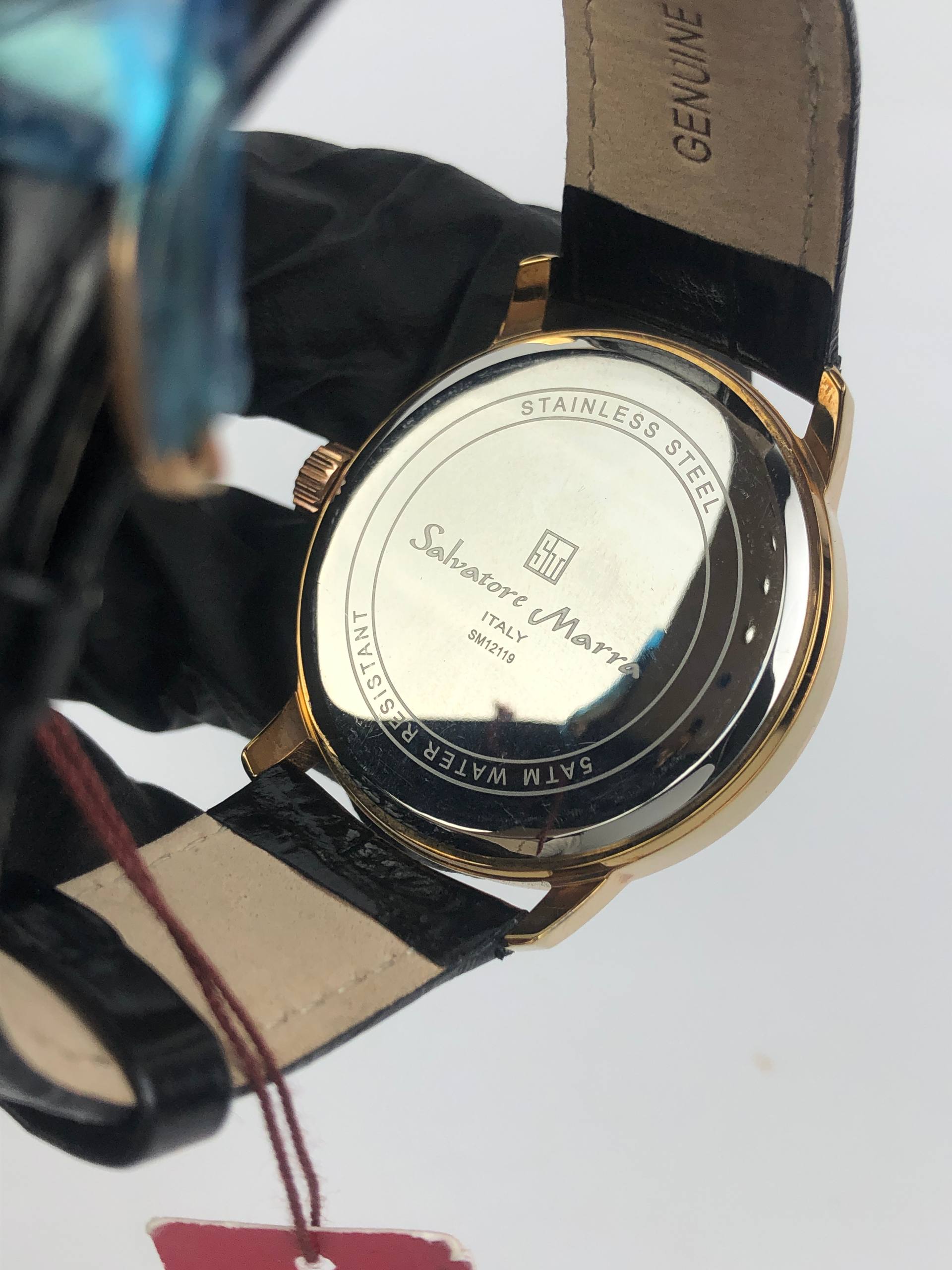SLVATORE MARRA ITALY LEFTY CROWN ROSEGOLD CASE KLASIK SUB DIAL - Gambar 7