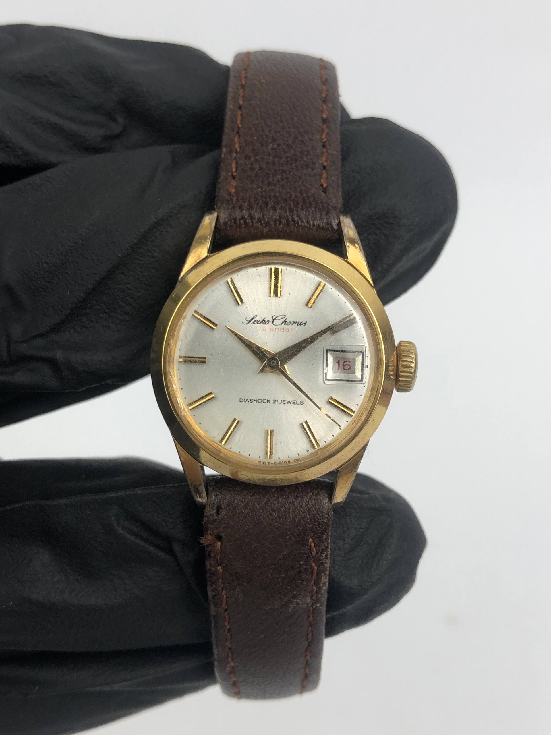 SEIKO 2107-0010 CHORUS DATE GOLD PLATED LADIES - Gambar 2