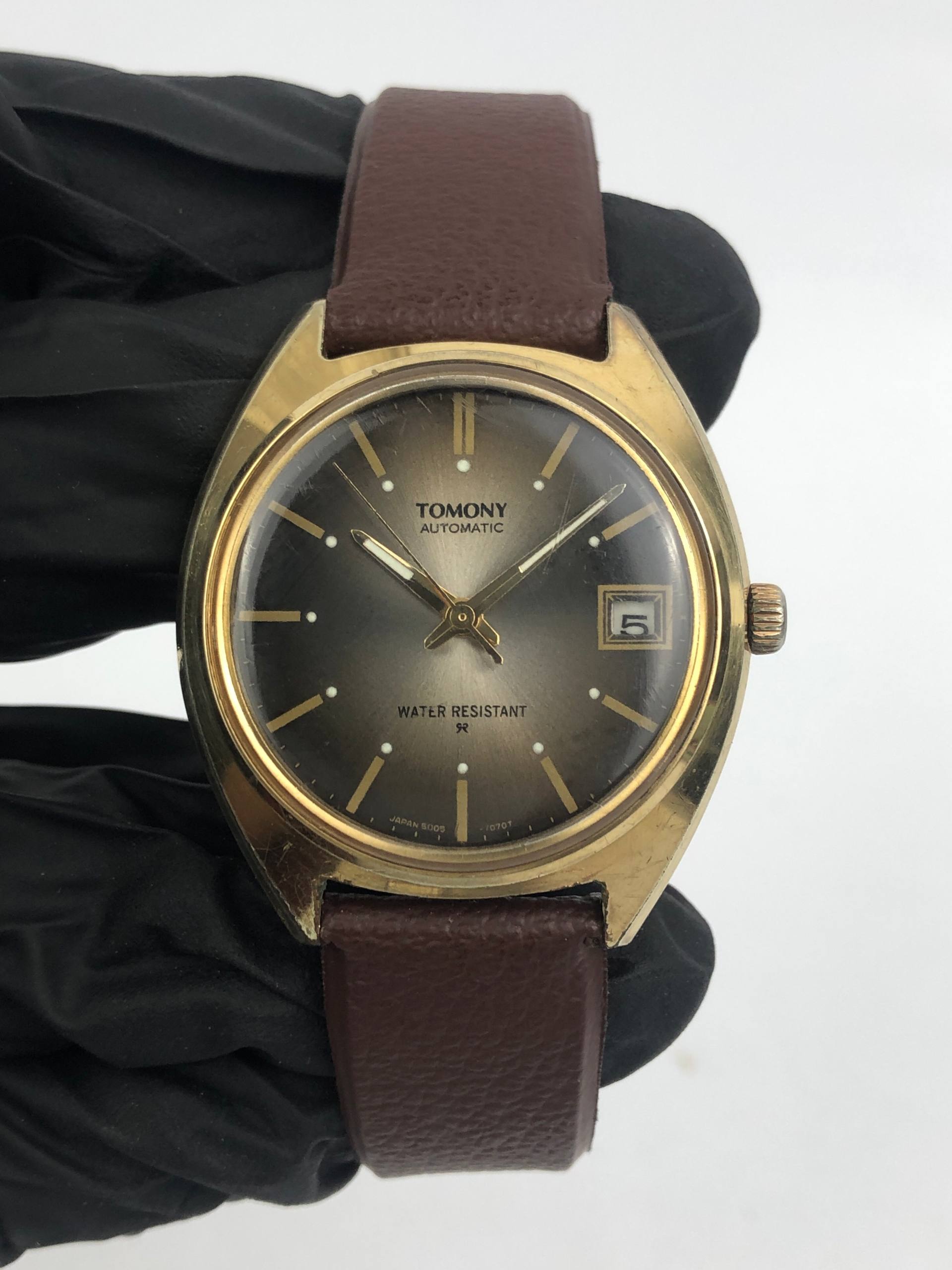 TOMONY 5001-7030 BROWN SUNBURST DIAL AUTOMATIC - Gambar 2
