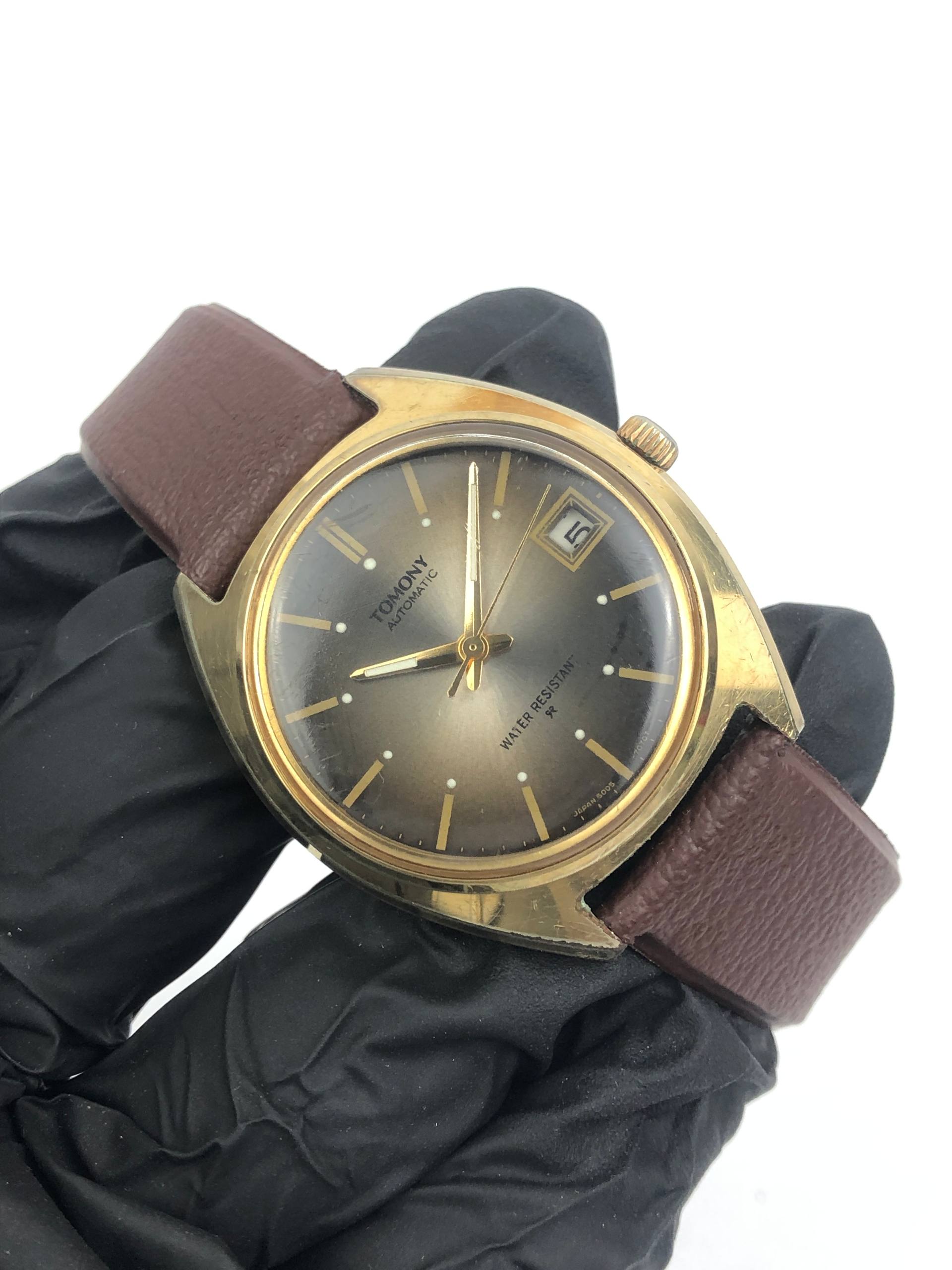 TOMONY 5001-7030 BROWN SUNBURST DIAL AUTOMATIC - Gambar 4