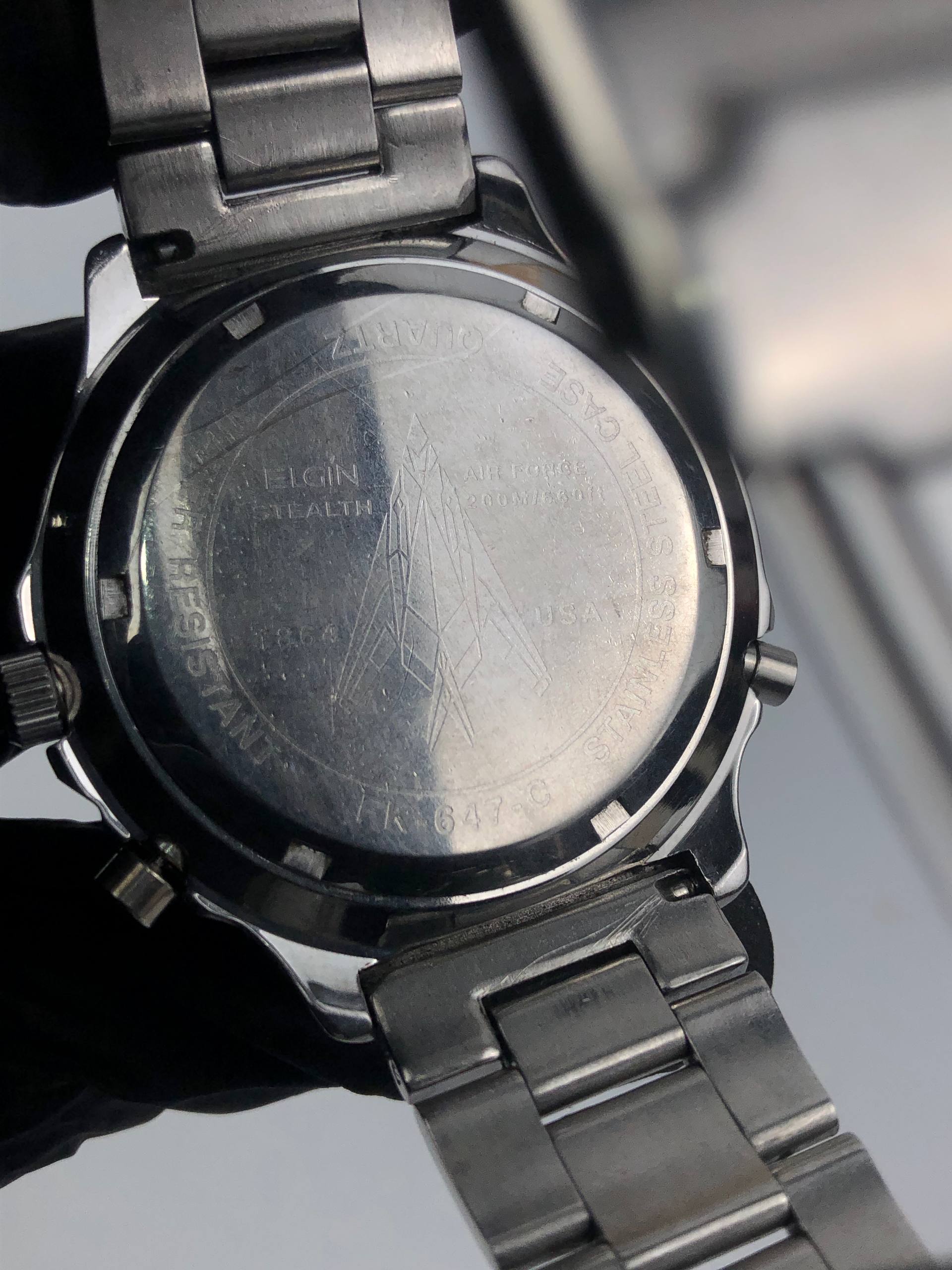 ELGIN AERO GEAR STEALTH FK-647 BLUE ANADIGI DIAL ALL ORI - Gambar 7