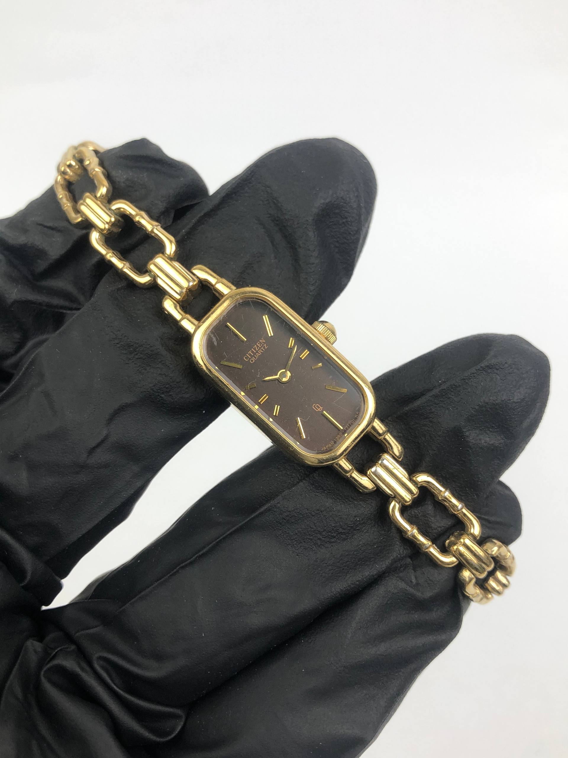 CITIZEN 4-131423 QUARTZ GOLD BANGLE ALL ORI - Gambar 4