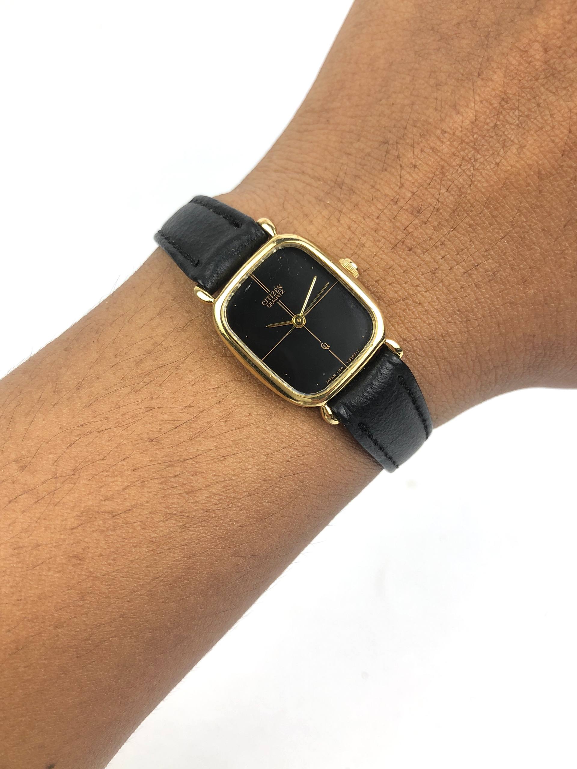 CITIZEN 4-104749 CROSS HAIR BLACK DIAL QUARTZ KLASIK