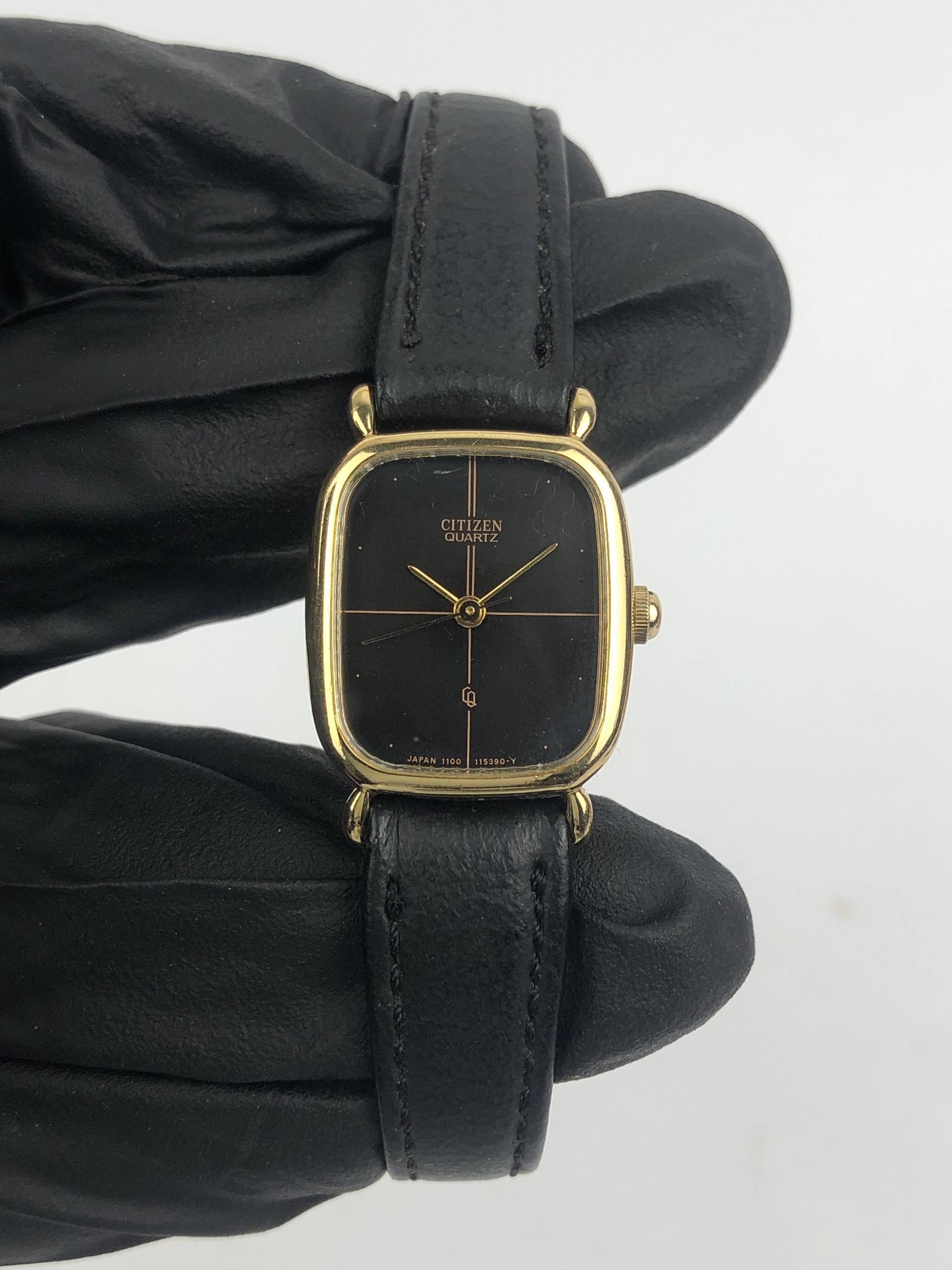 CITIZEN 4-104749 CROSS HAIR BLACK DIAL QUARTZ KLASIK - Gambar 3